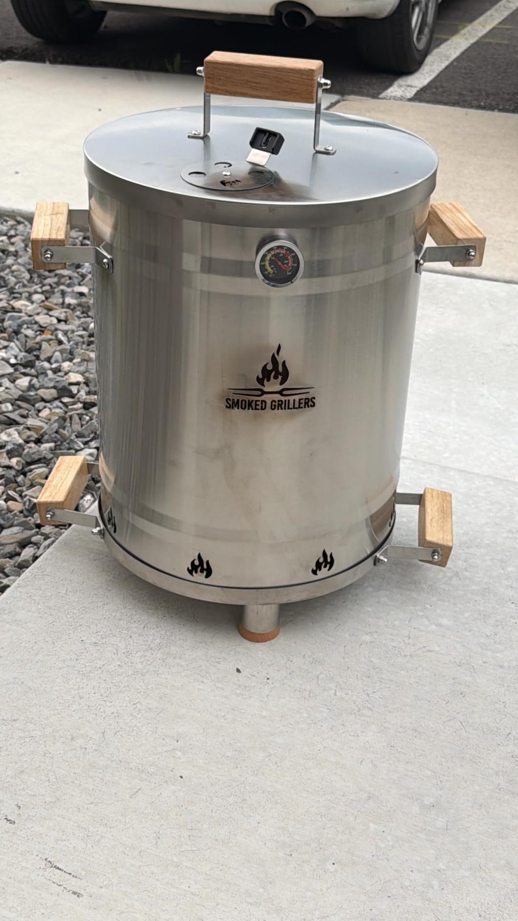 Barrel Smoker Grill Combo | 100% Stainless Steel Barrel | 95% Less Smoke, Even Heat | Easy to Use & Clean – Vertical Smoker Ideal for Balconies and Backyards (MEDIUM-25 LBS) customer photo 2