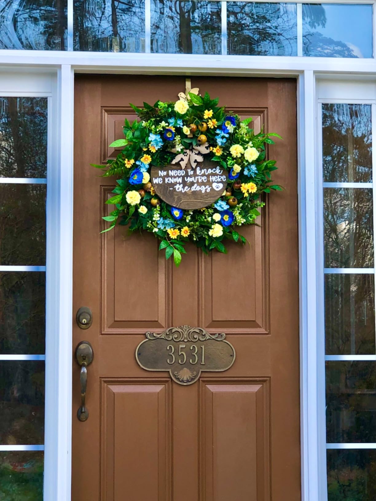 WANNA-CUL 24 Inch Fall Wreaths for Front Door with Hydrangea,Mini Pumpkins customer photo 1