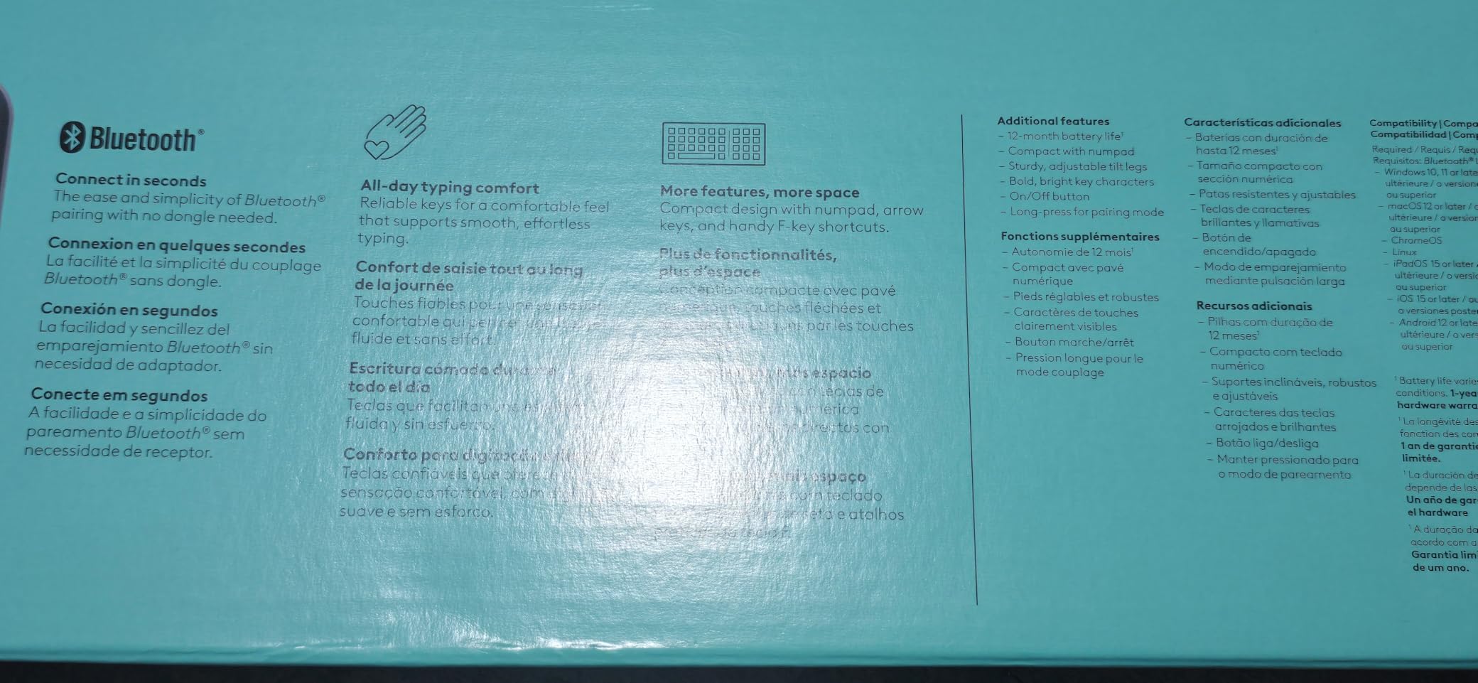 Logitech K250 Compact Wireless Bluetooth Keyboard with Number Pad, Graphite customer photo 1