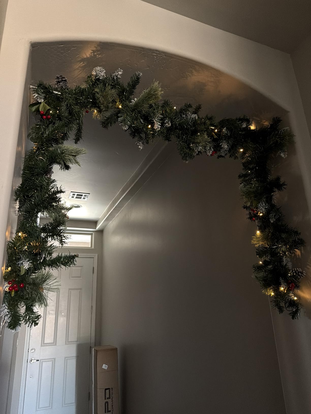 SHareconn 2Pcs 9FT Prelit Artificial Christmas Garland with Color Changing Lights and Timer by Batteries Operated for Mantle Table Stairs Fireplace Xmas Decoration, Holiday Indoor Outdoor, 9 FT, Snow customer photo 1