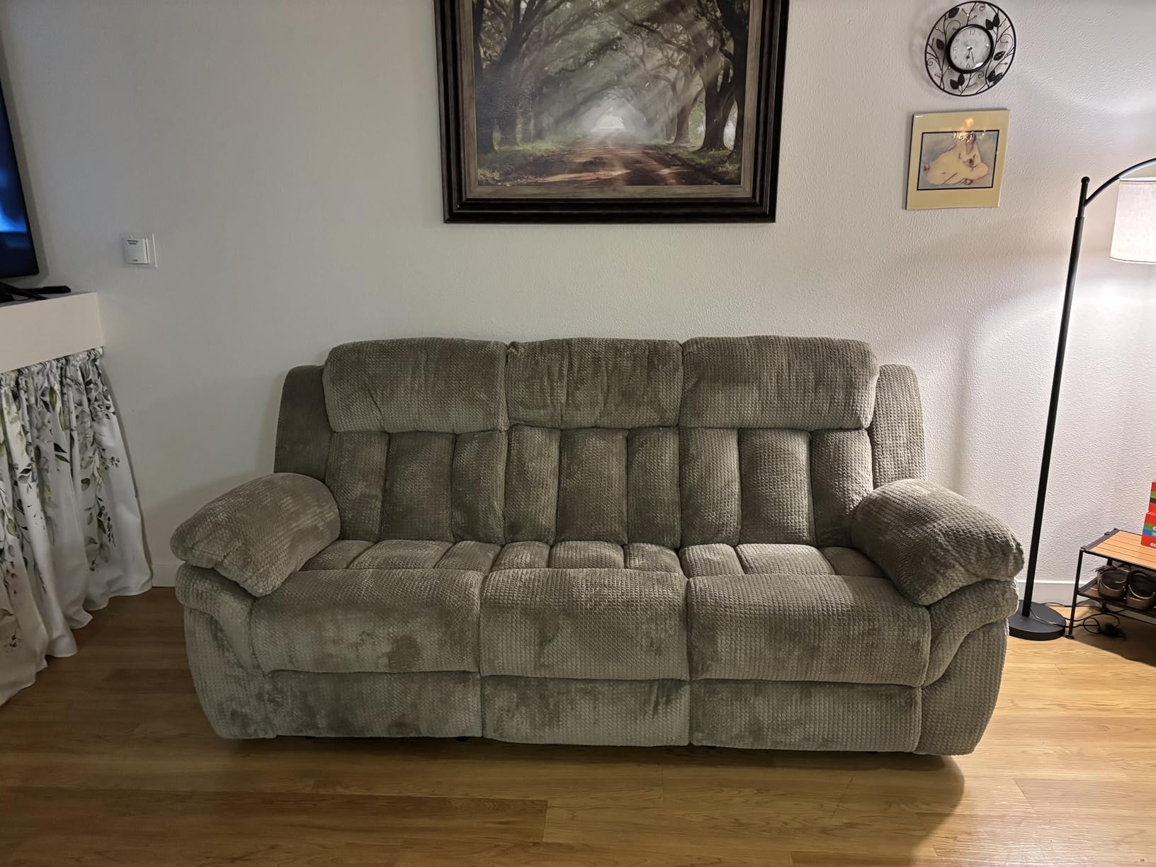 CANMOV Recliner Sofa Set, Oversize Power Lift Recliner Chair, Manual Loveseat and 3-Seat Sofa with Overstuffed Armrest for Living Room,Bedroom Furniture,Office,1+2+3 Seat Light Brown customer photo 1