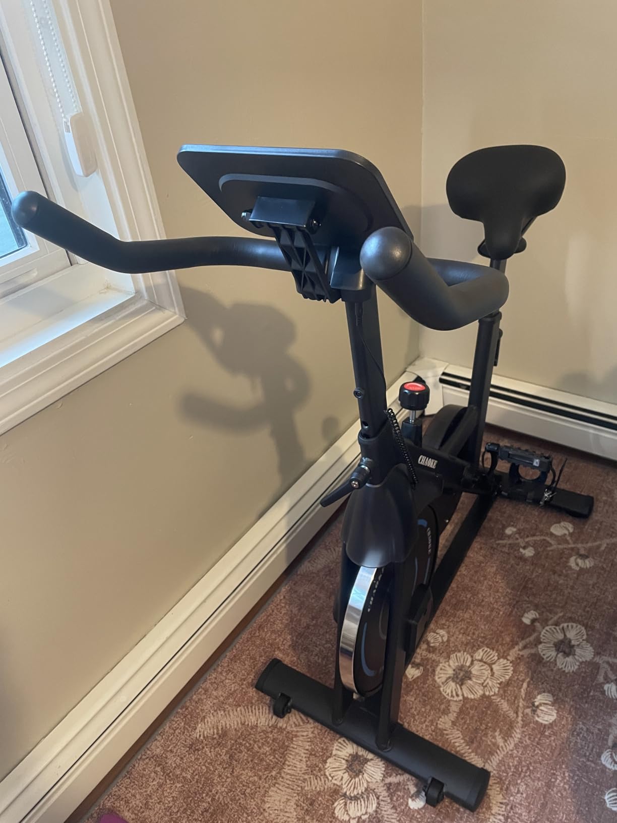 Exercise Bike, CHAOKE Quiet Adjustable Magnetic Resistance Stationary Bike for Home Cardio with App Compatible, 300LB Weight Capacity Indoor Cycling Bike with Comfortable Seat & Digital Display customer photo 2