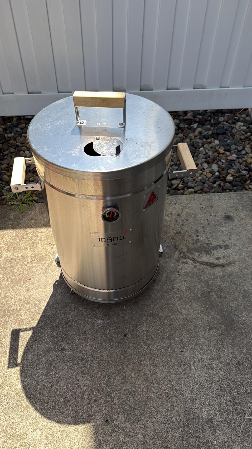 3-in-1 Stainless Steel Smoker Barrel Grill – Portable Charcoal BBQ with Thermometer, 25 lbs Outdoor Cooking Smoker for Camping, Backyard & Home BBQ INGRILL customer photo 1