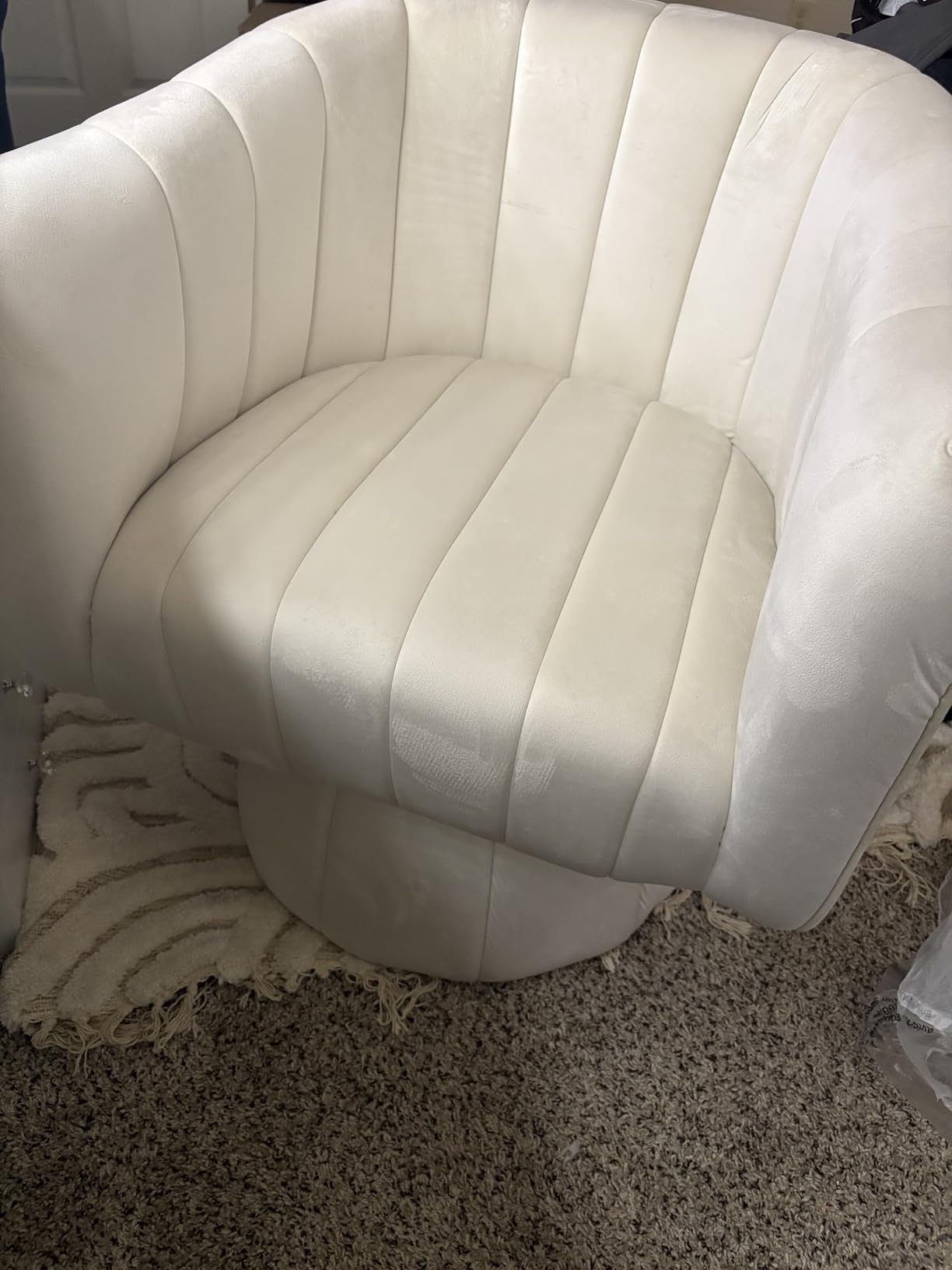 YSICK Swivel Accent Chair,360°Swivel Barrel Chairs, Mid-Century Chair with Wide Upholstered, Modern Velvet Fabric, Round Armchair for Living Room, Lounge, Bedroom customer photo 2