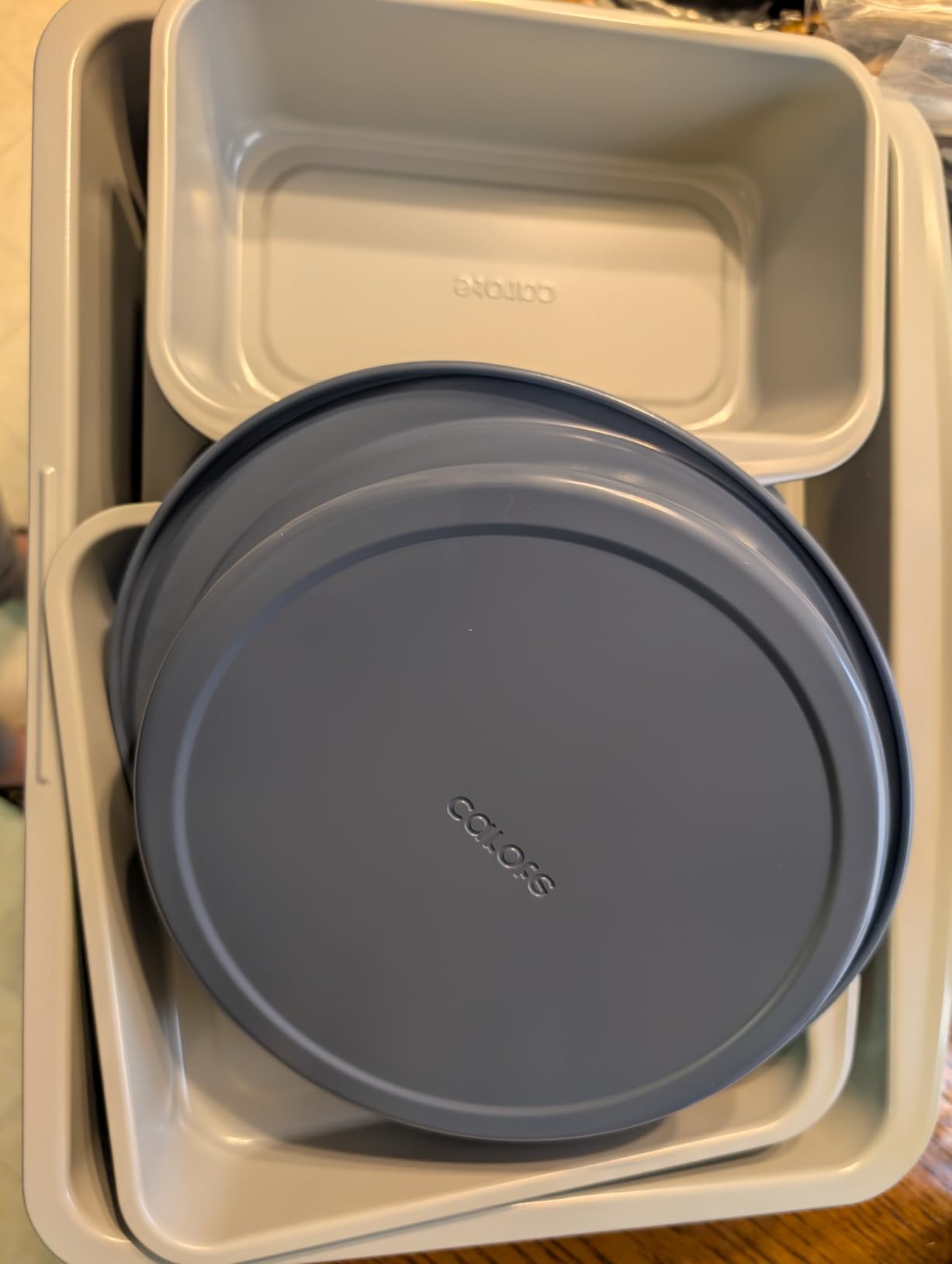CAROTE 7-Piece Baking Pans Set, Nonstick Bakeware Sets, Gray & Blue customer photo 2