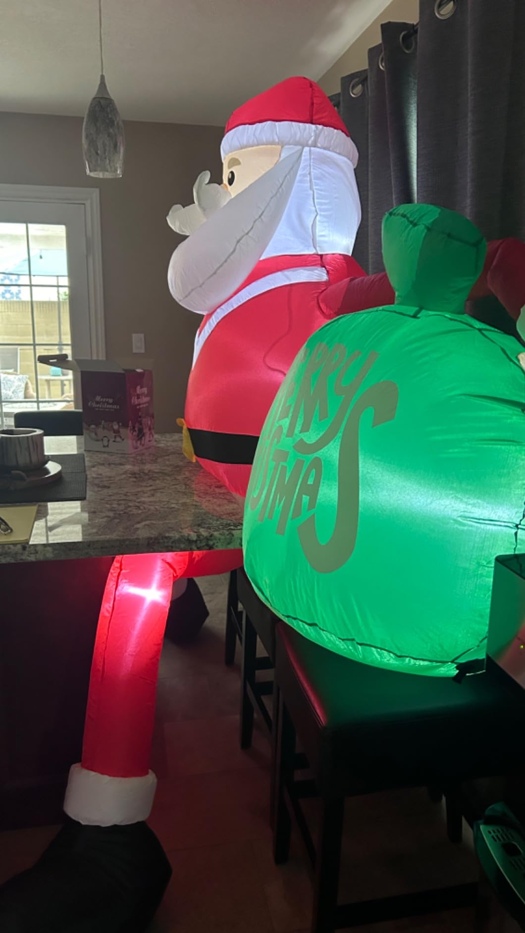 OurWarm 10FT Christmas Inflatable Outdoor Decoration, Giant Elf Inflatable Outdoor Christmas Blow up Yard Decorations with LEDs, Outdoor Christmas Inflatables for Outside Roof Lawn Holiday Xmas Decor customer photo 2