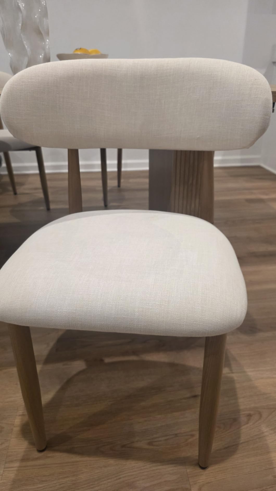 UVV Dining Chairs Set of 4, Metal Kitchen Chairs with Modern Fabric Upholstered for Dining Room, Beige customer photo 1