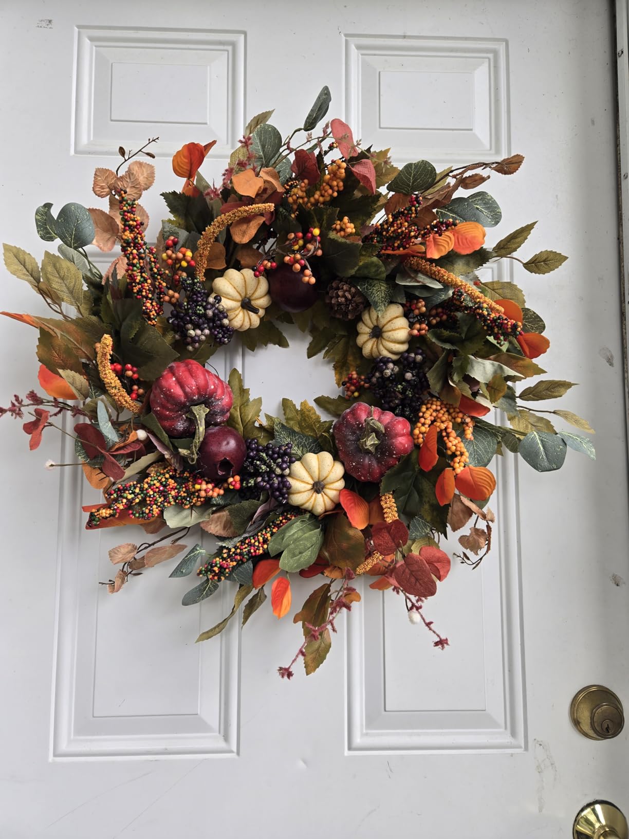 Fall Wreaths for Front Door 24 Inch Autumn Rustic Farmhouse Harvest Wreath customer photo 1
