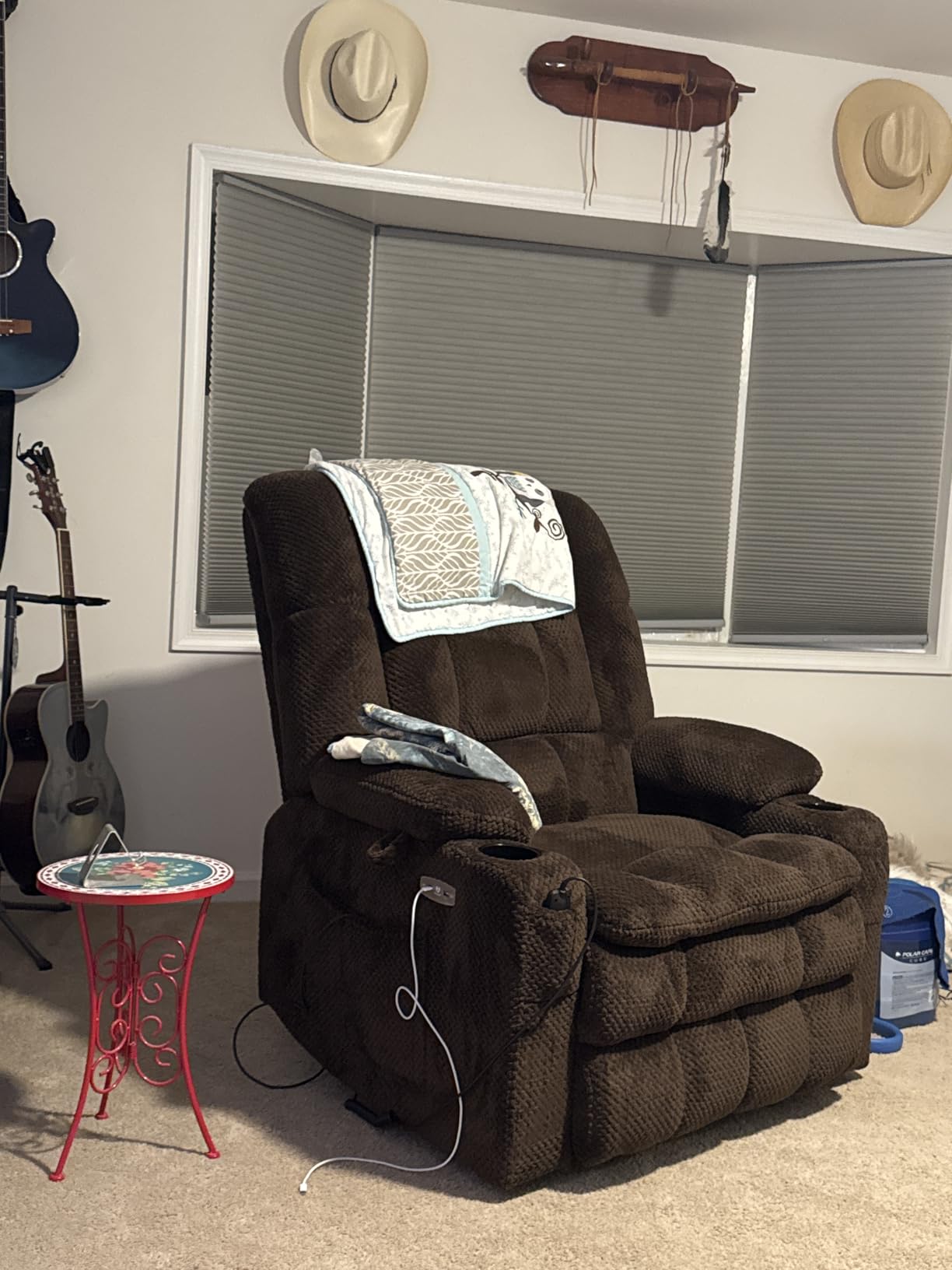 MCombo Dual Motor Power Lift Recliner Chair for Elderly, Massage Heat 7890 | Zero Gravity Lift Chair, Infinite Position, Lay Flat, USB Ports, Cup Holders, FSC, OEKO-TEX, Fabric (Medium, Yale Blue) customer photo 1