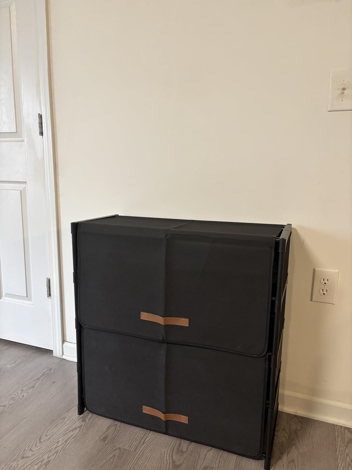 5 Tier Shoe Cabinet with Door, 20-Pair Storage, Black customer photo 1