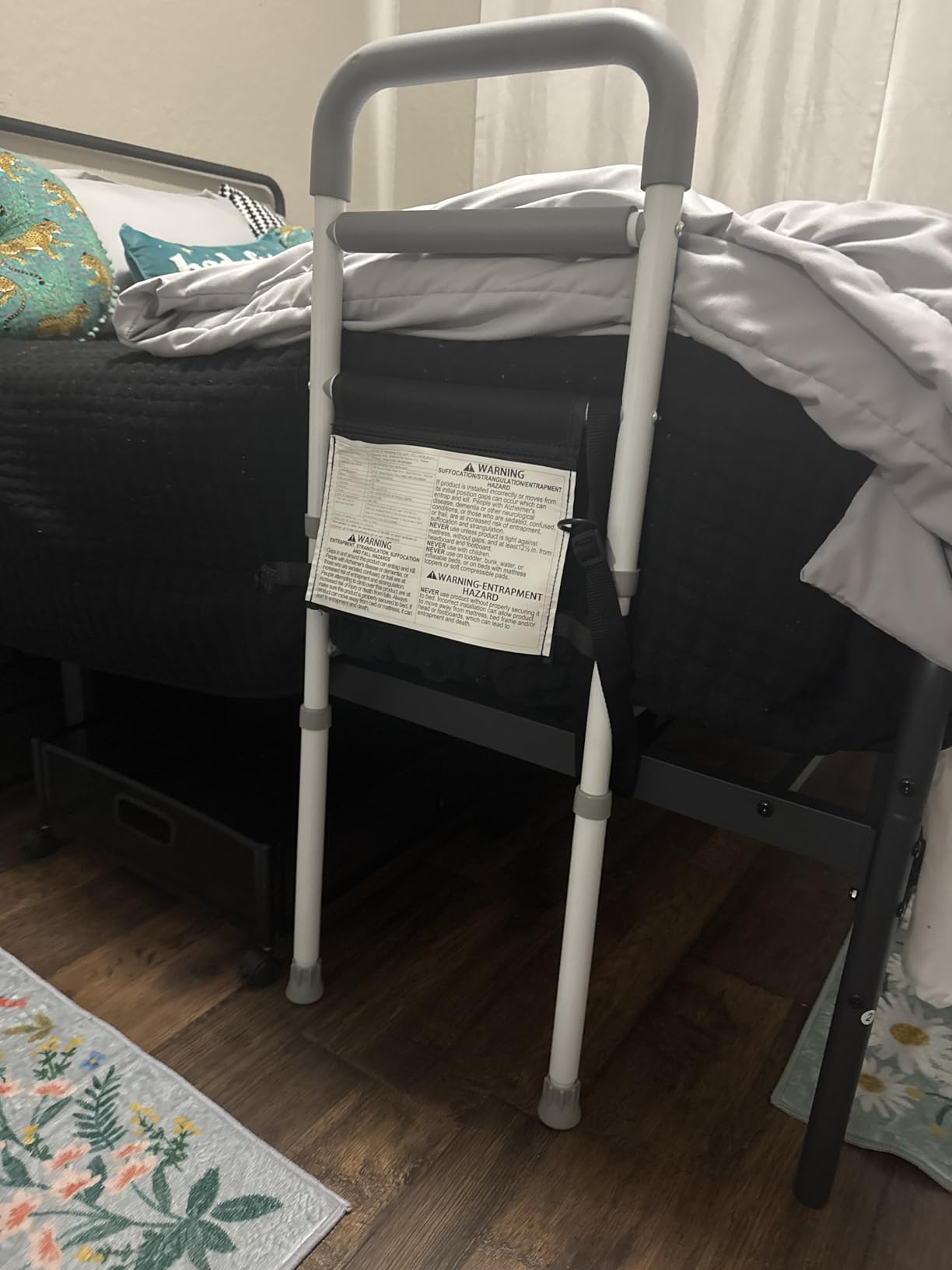 Bed Rails for Elderly Adults Safety with Bedside Support Legs customer photo 1