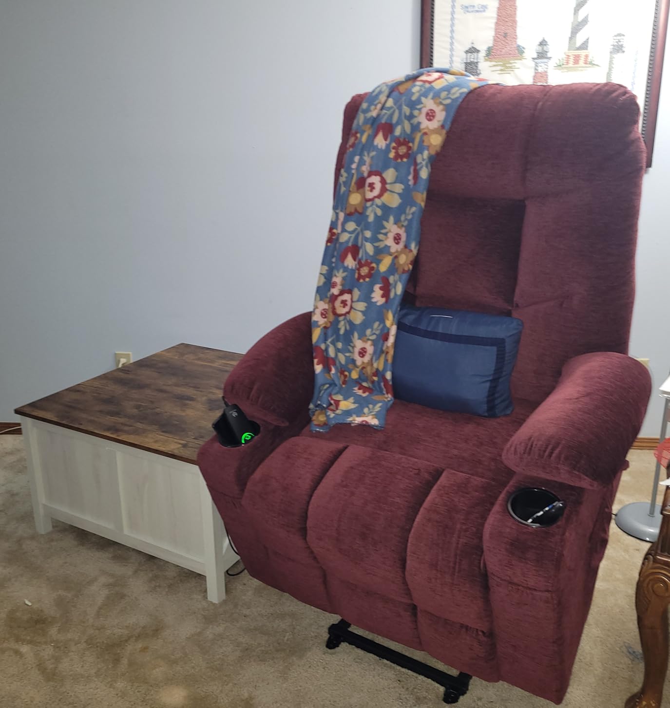 MCombo Power Lift Recliner Chair for Elderly, Fabric 7283 (Brown, Large) customer photo 1