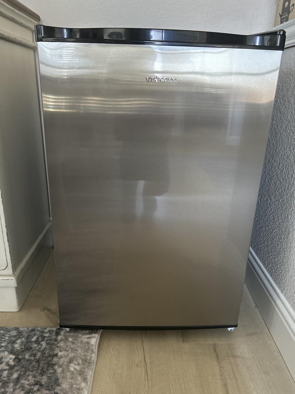 Upstreman 3.0 Cu.ft Mini Upright Freezer for Home, Dorm (Silver) customer photo 1