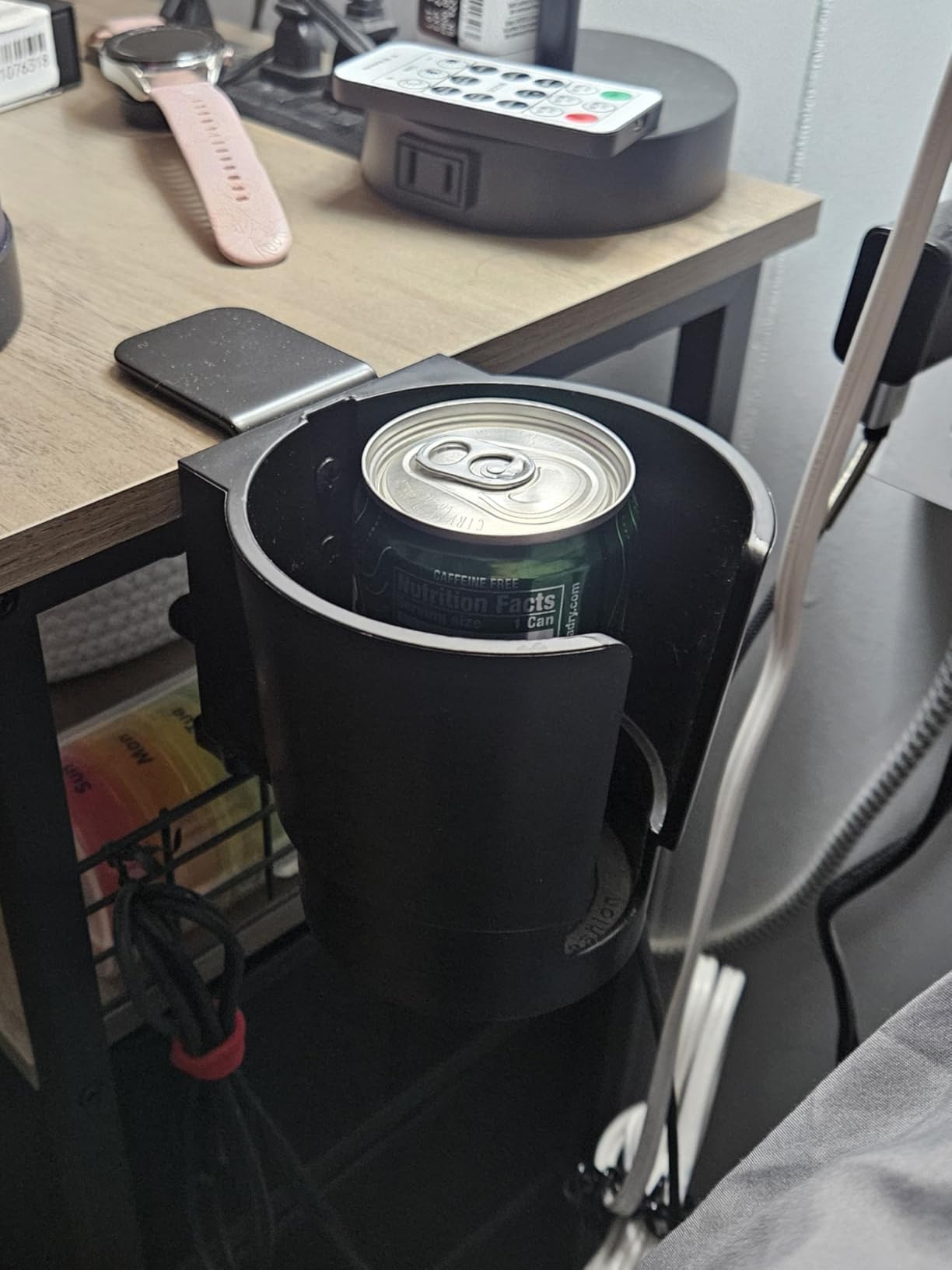 Universal Large Desk Cup Holder Clamp on, Heavy Duty Plastic Drink Holder customer photo 1