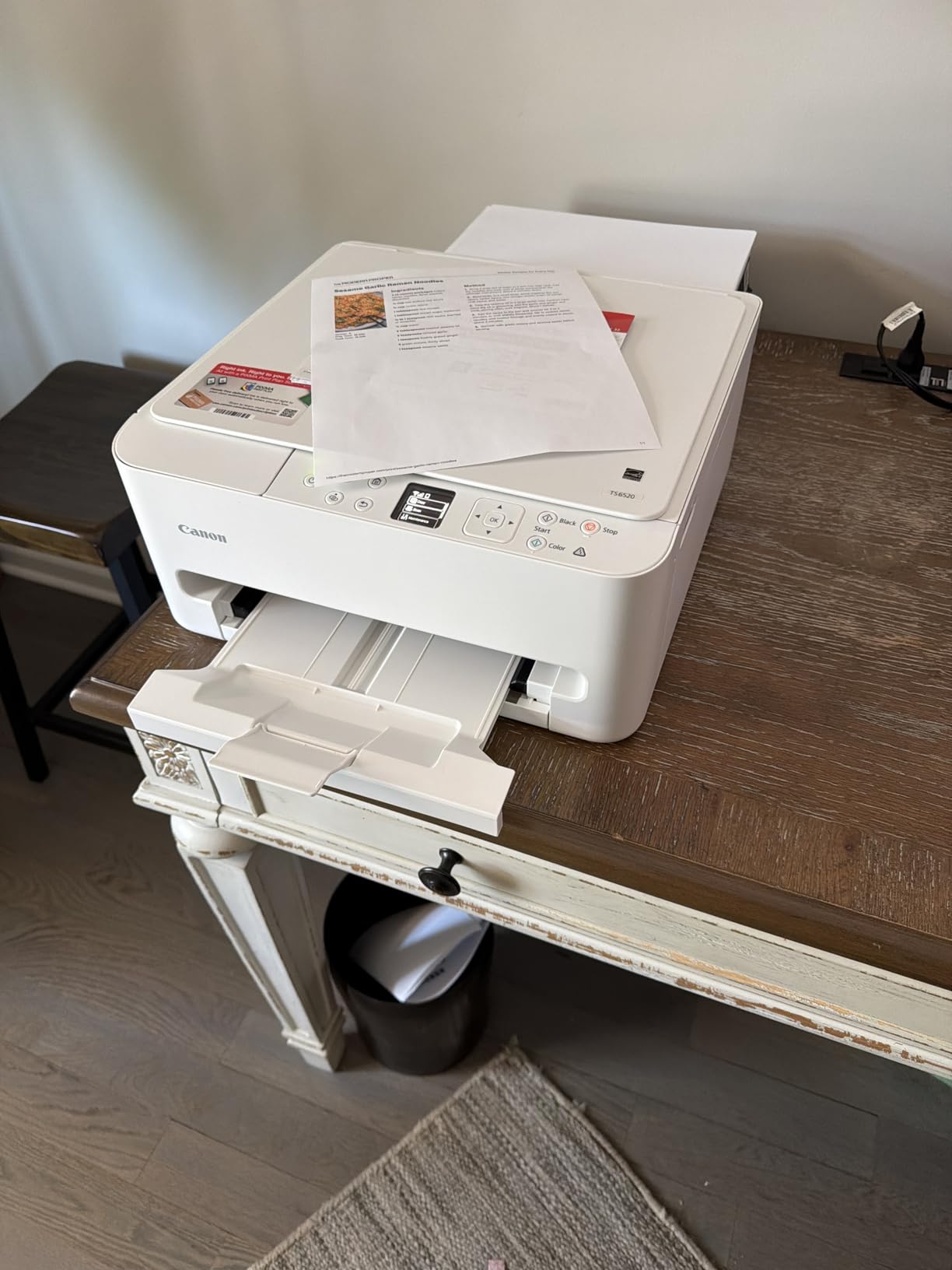 Canon PIXMA TS6520 Wireless Color Inkjet Printer, Duplex Printing, Copier/Scanner, 1.42