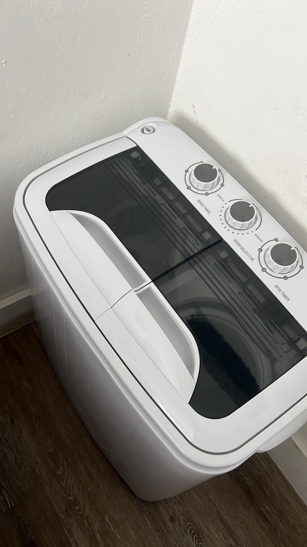 INTERGREAT Portable Washing Machine, 25lbs Compact Portable Washer and Dryer Combo with Timer Knobs, Twin Tub Mini Laundry Washer for Apartments, Dorm, Rv, Camping, Gray customer photo 1