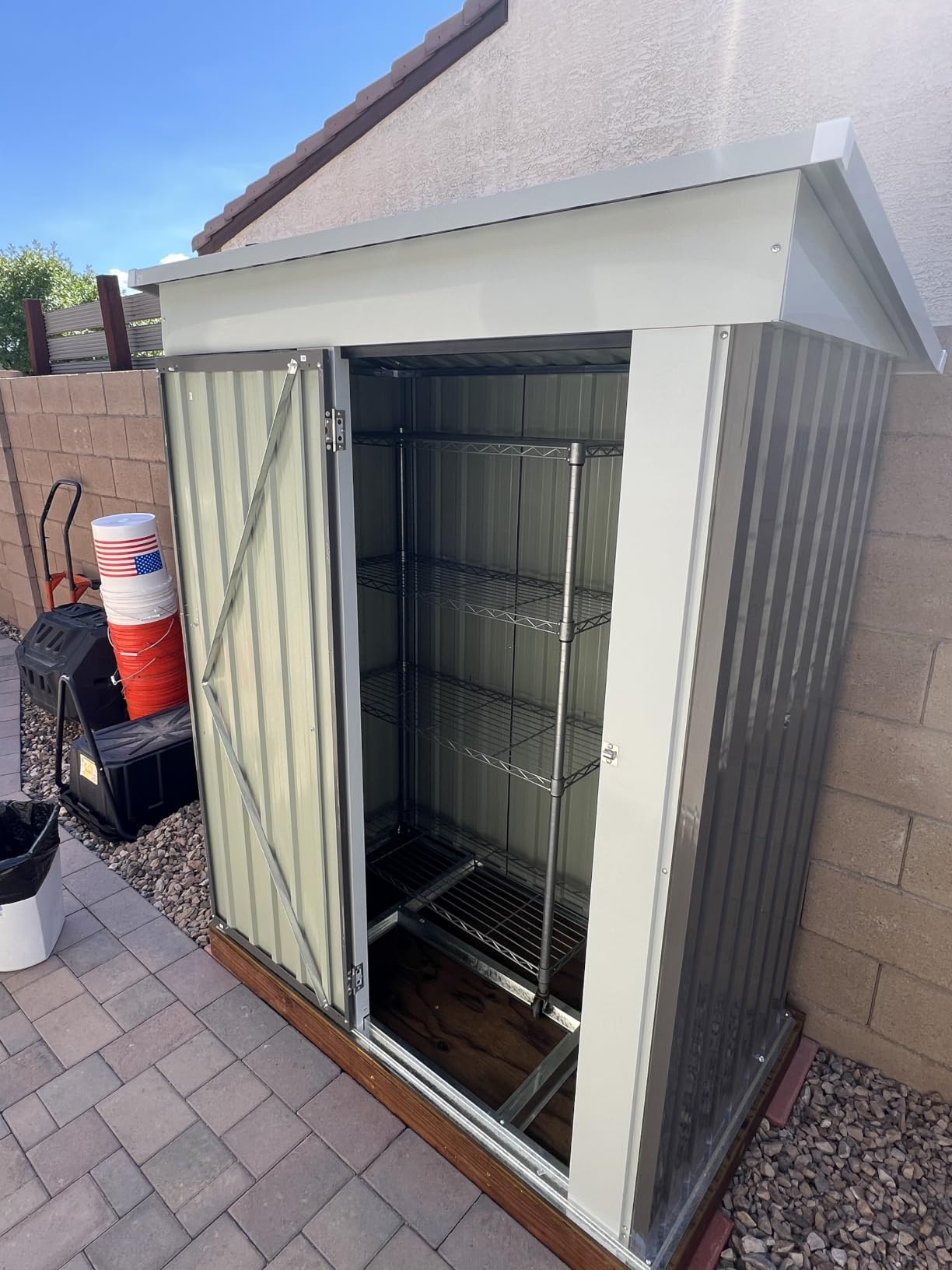 Devoko 8x6 FT Outdoor Storage Shed, Brown customer photo 1