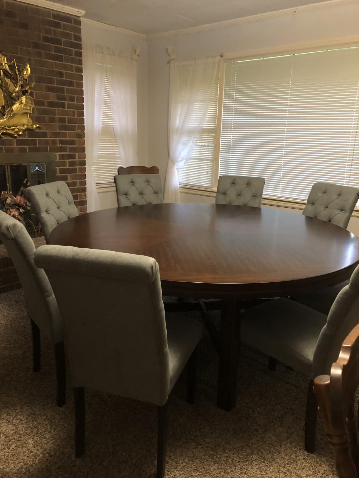 COLAMY Tufted Dining Chairs Set of 4, Accent Parsons Diner Chair Upholstered Fabric Stylish Kitchen Chairs with Solid Wood Legs and Padded Seat, Beige customer photo 1