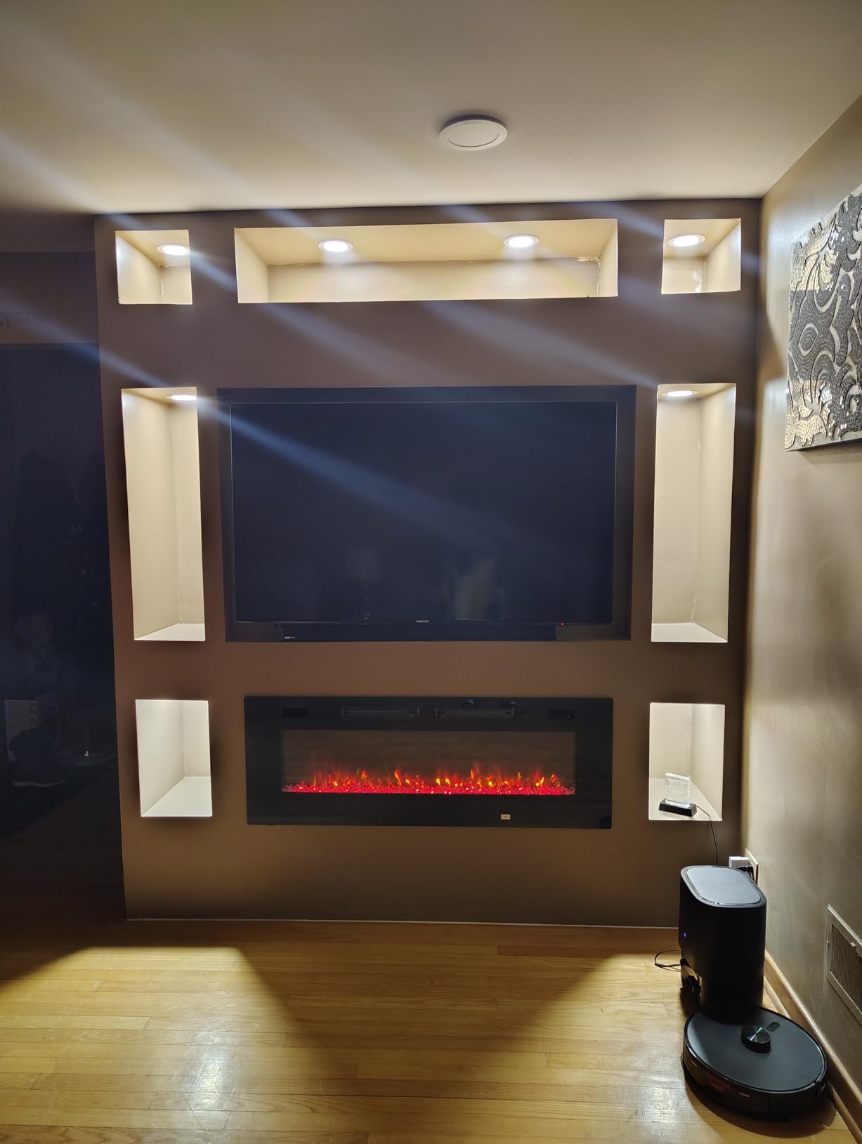 Zionheat 72 inch Wide Screen Electric Fireplace-Wall Fireplace for Living Room-Fireplace Inserts/Wall Mounted with Remote Control, Timer, Dimmer, 12 Flame Colors, 750/1500W customer photo 2