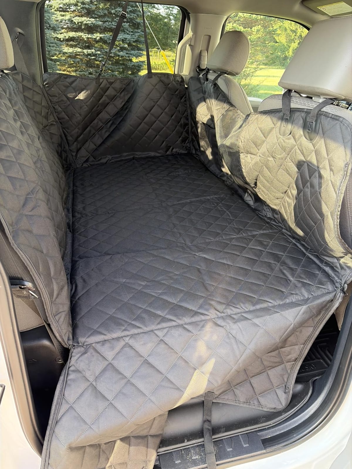 URPOWER Hard Bottom Dog Car Seat Cover for Back Seat, PU Leather Hammock customer photo 1