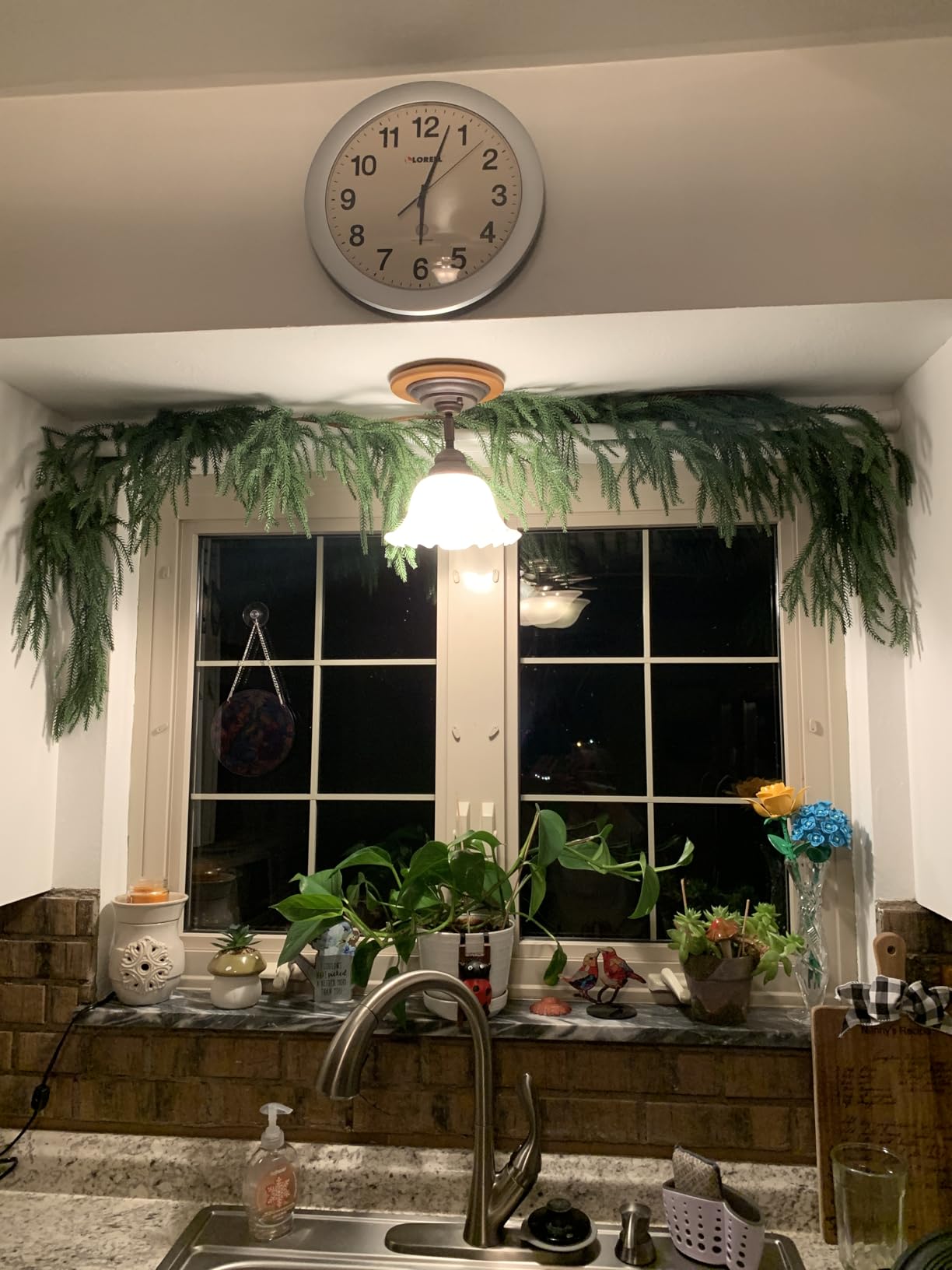 Norfolk Pine Garland with Lights 9FT 2Pack - Real Touch Prelit Christmas Garland, Battery Operated Lighted Faux Greenery for Mantel Fireplace Stairs, Indoor Outdoor Xmas Decor customer photo 1
