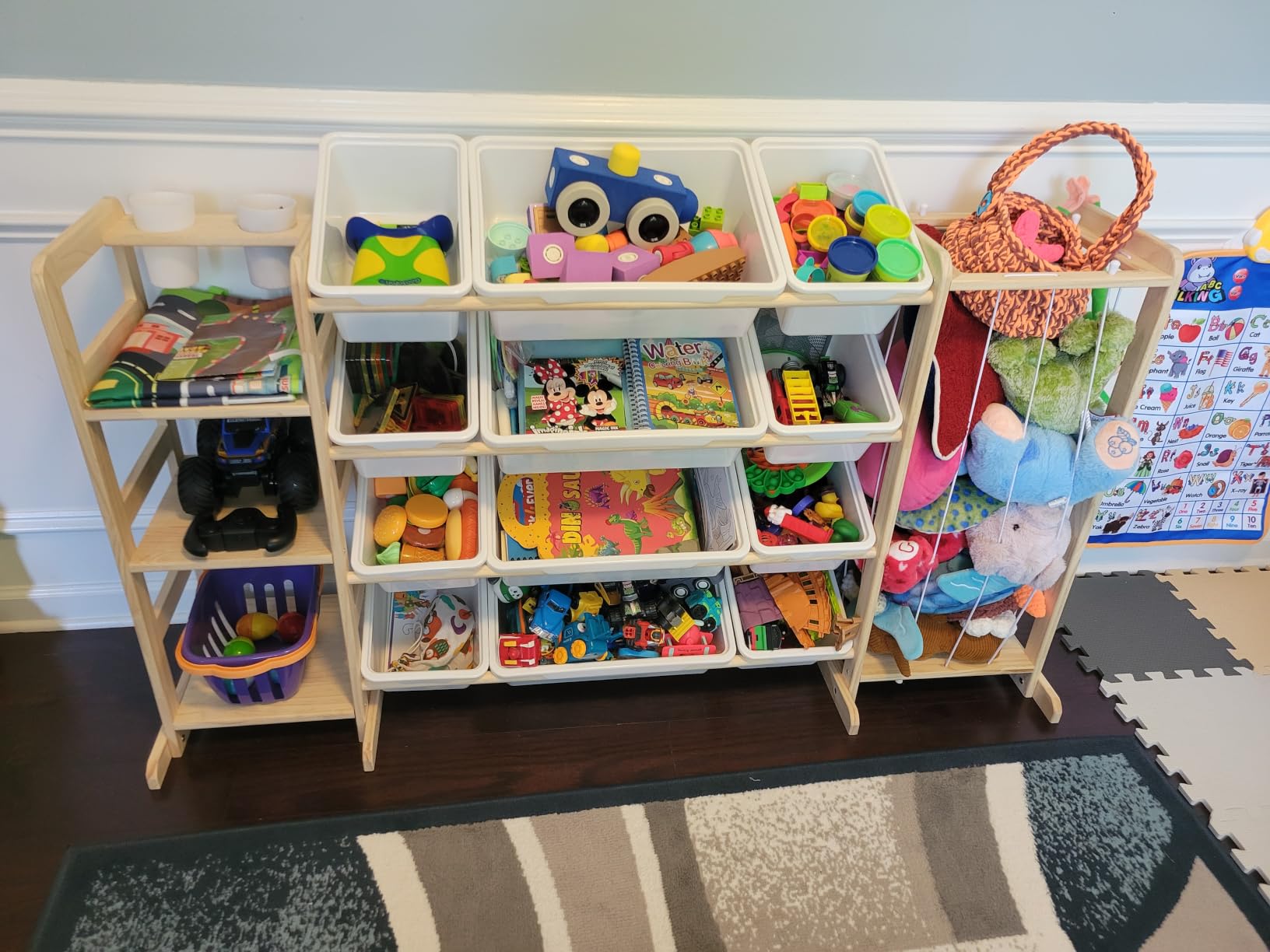Toy Storage Organizer with Bookshelf and Stuffed Animal Storage - Kids Playroom Organization with Shelves and 12 Toy Bins - Toddler Living Room Toy Box for Lego - Nursery Bedroom Decor Essential customer photo 2
