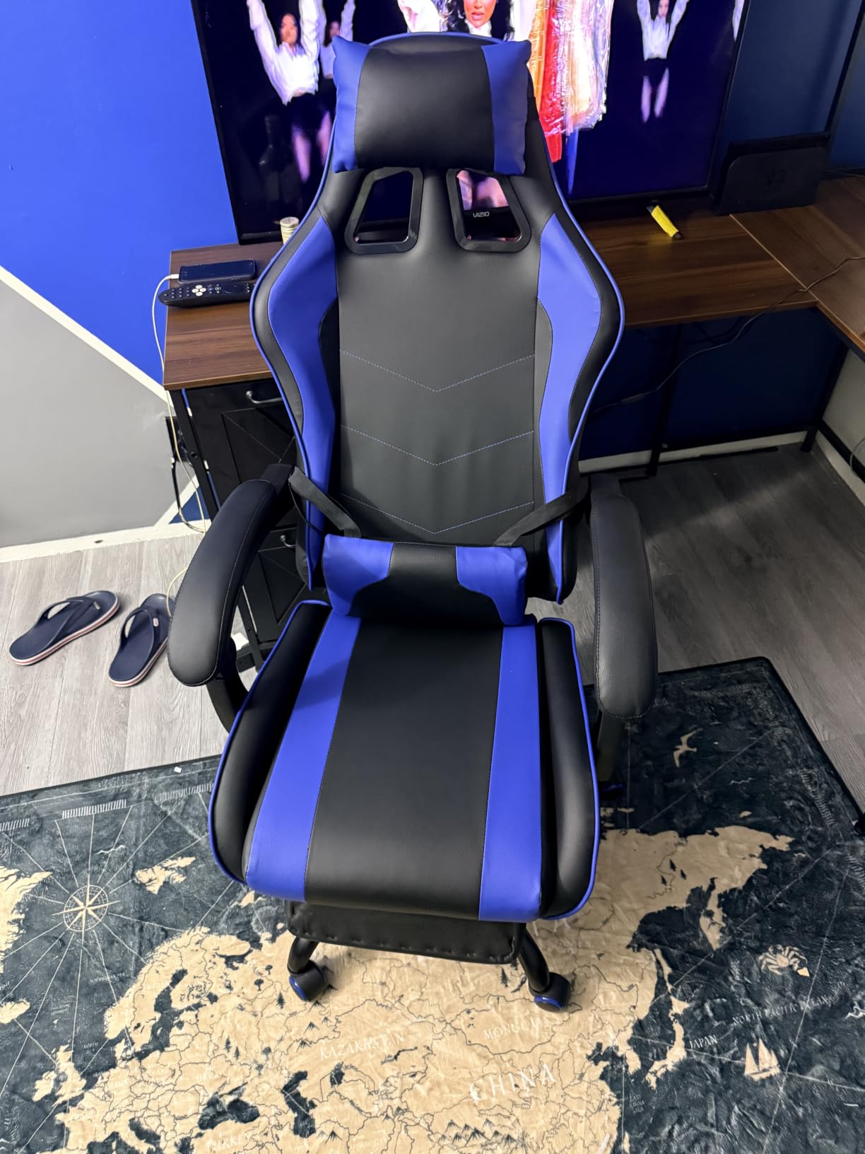 Homall Gaming Chair, Video Game Chair with Footrest and Massage Lumbar Support, Ergonomic Computer Chair Height Adjustable with Swivel Seat and Headrest (RGB Lvory) customer photo 2