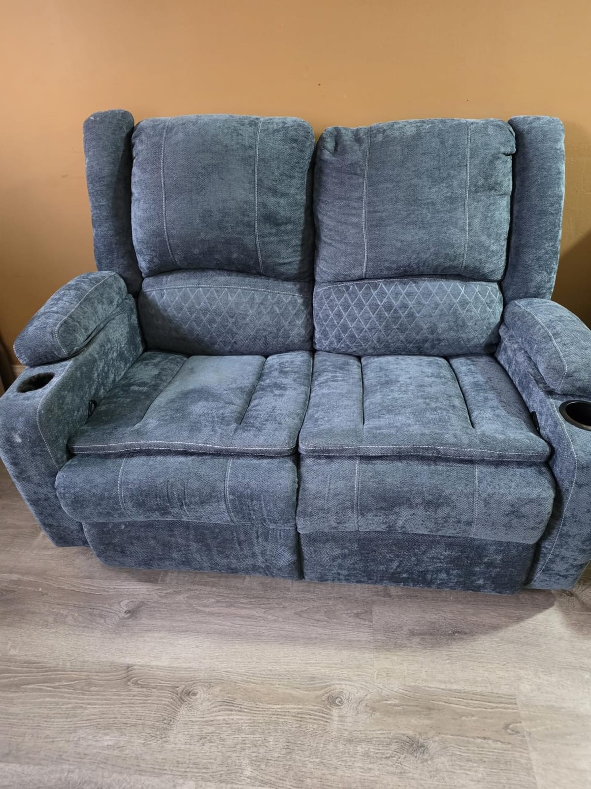 Manual Reclining Sectional Sofa Set, 7 Seats Soft Leather Recliner Grey customer photo 1
