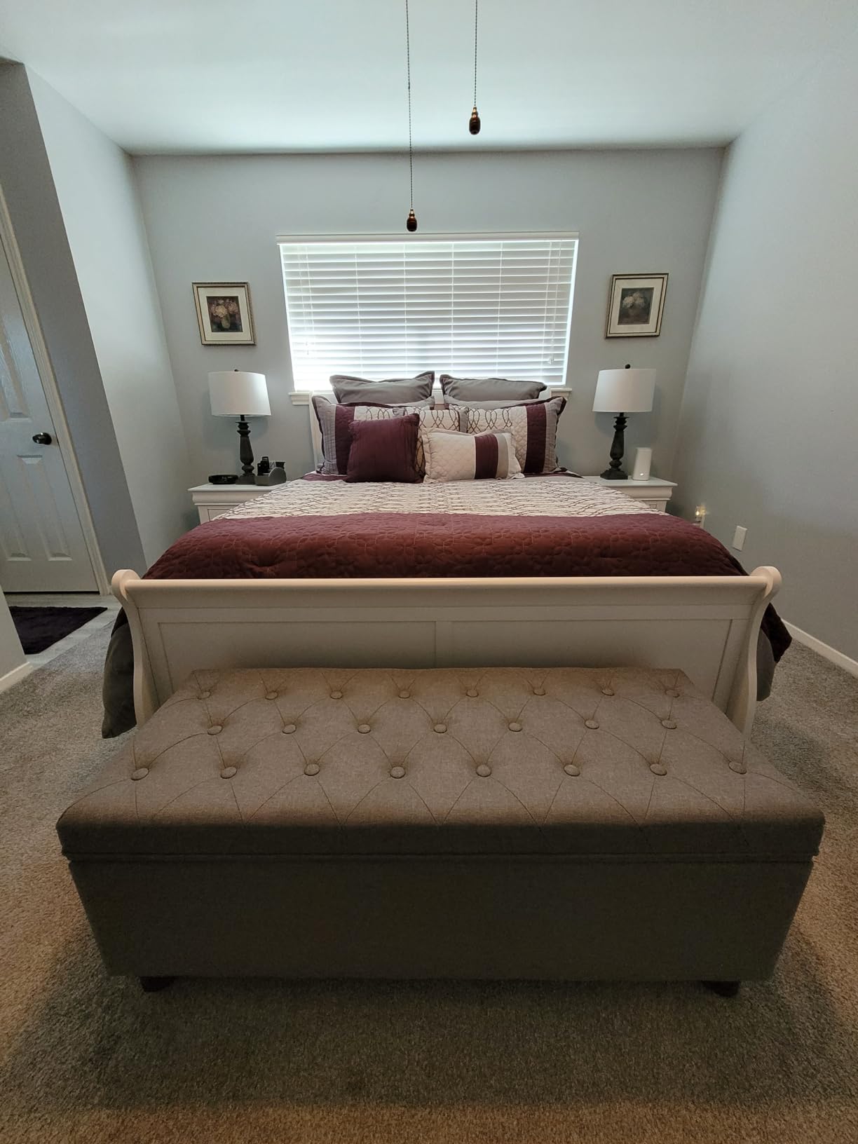 SONGMICS Storage Ottoman, 48 Inches Long Bed End Stool, Solid Wood Legs customer photo 2