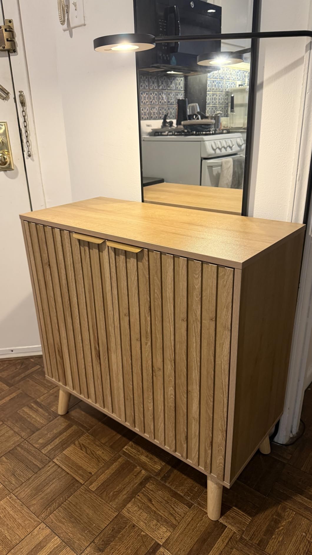 Fluted Storage Cabinet, Buffet Cabinet with Storage, Wood Sideboard with Adjustable Shelf, Modern Accent Cabinet & Console Table for Entryway, Living Room, Dining Room, Black customer photo 2