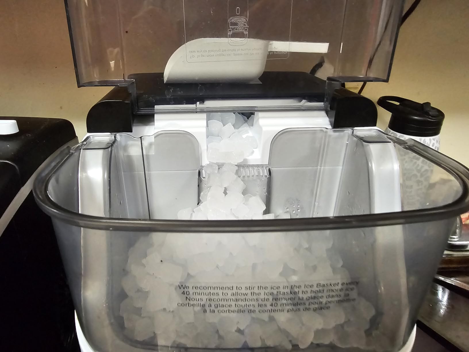 EUHOMY Nugget Ice Maker Countertop, Ready in 7 Mins, 35Lbs/24H Pebble Ice Maker Machine, Self-Cleaning Countertop Sonic Ice Makers with Ice Scoop&Basket, Pellet Ice Maker for Home, Stainless Steel customer photo 1