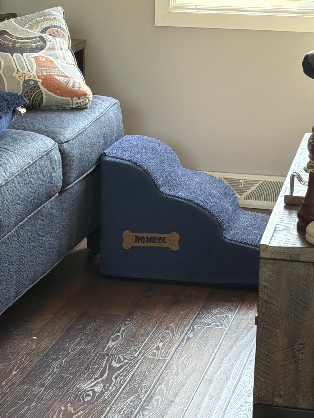Romrol Dog Stairs Ramp for High Bed, 33D Pet Stairs Steps 15.7” H with Durable Non-Slip Waterproof Fabric Cover, Dog Slope Stairs to Bed for Small Dogs and Cats or Pets Joints, 3-Steps customer photo 1