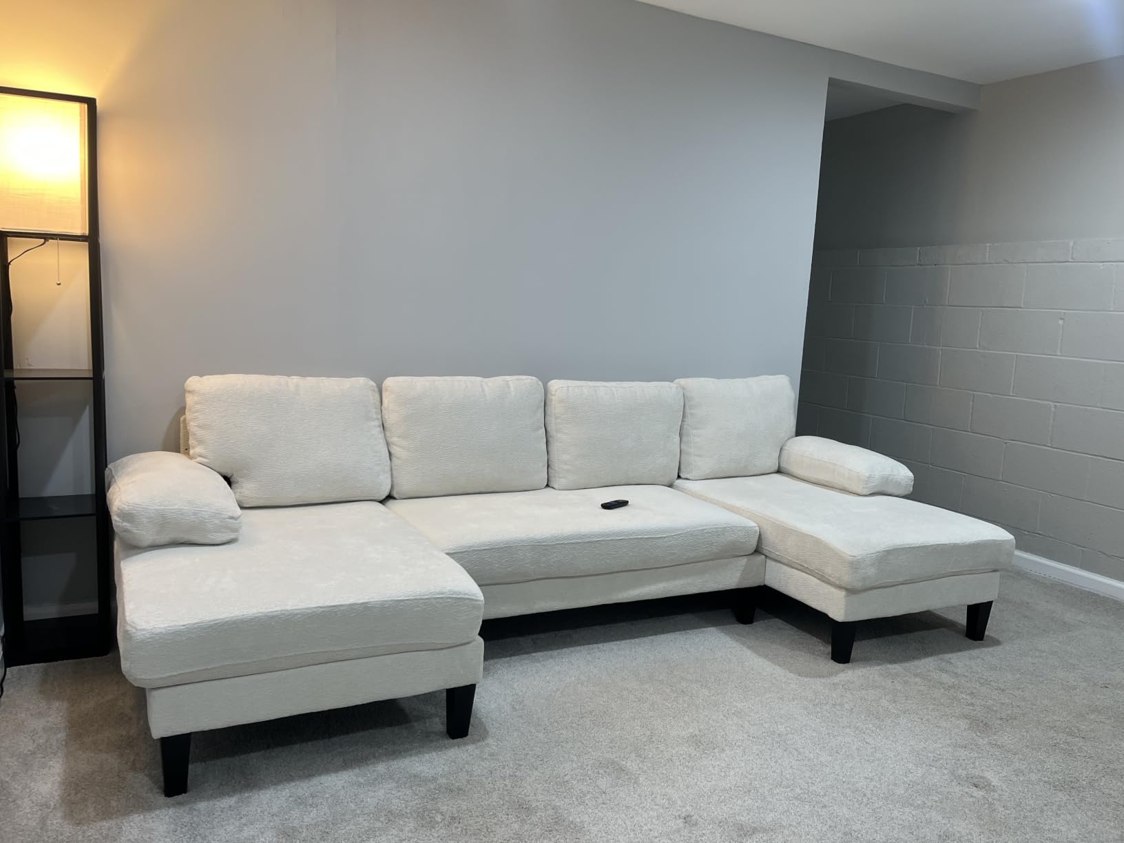 U-Shaped Sectional Couches for Living Room | 112 Inch Modern Sectional Couch | Dark Grey Chenille Sofa with Double Chaise for Apartment customer photo 1