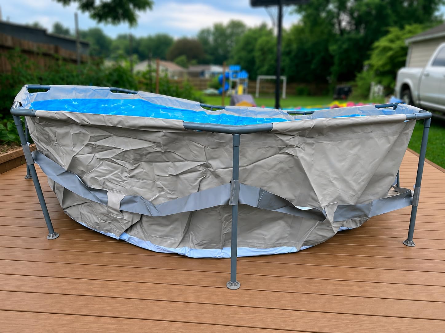 Above Ground Pool,10ft x 30in Frame Deep Swimming Pool-Deep Blue customer photo 2