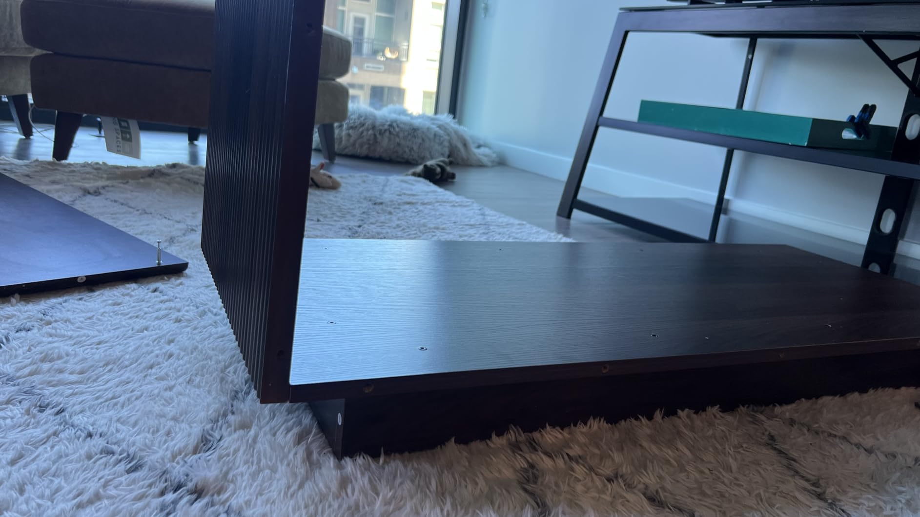 FABATO 41.7'' Fluted Lift Top Coffee Table Large Hidden Storage, Walnut | Large Rectangular Lift Up Coffee Tables, Hidden Storage Compartment, Fluted Panel Rounded Corners, Mid Century Modern customer photo 1