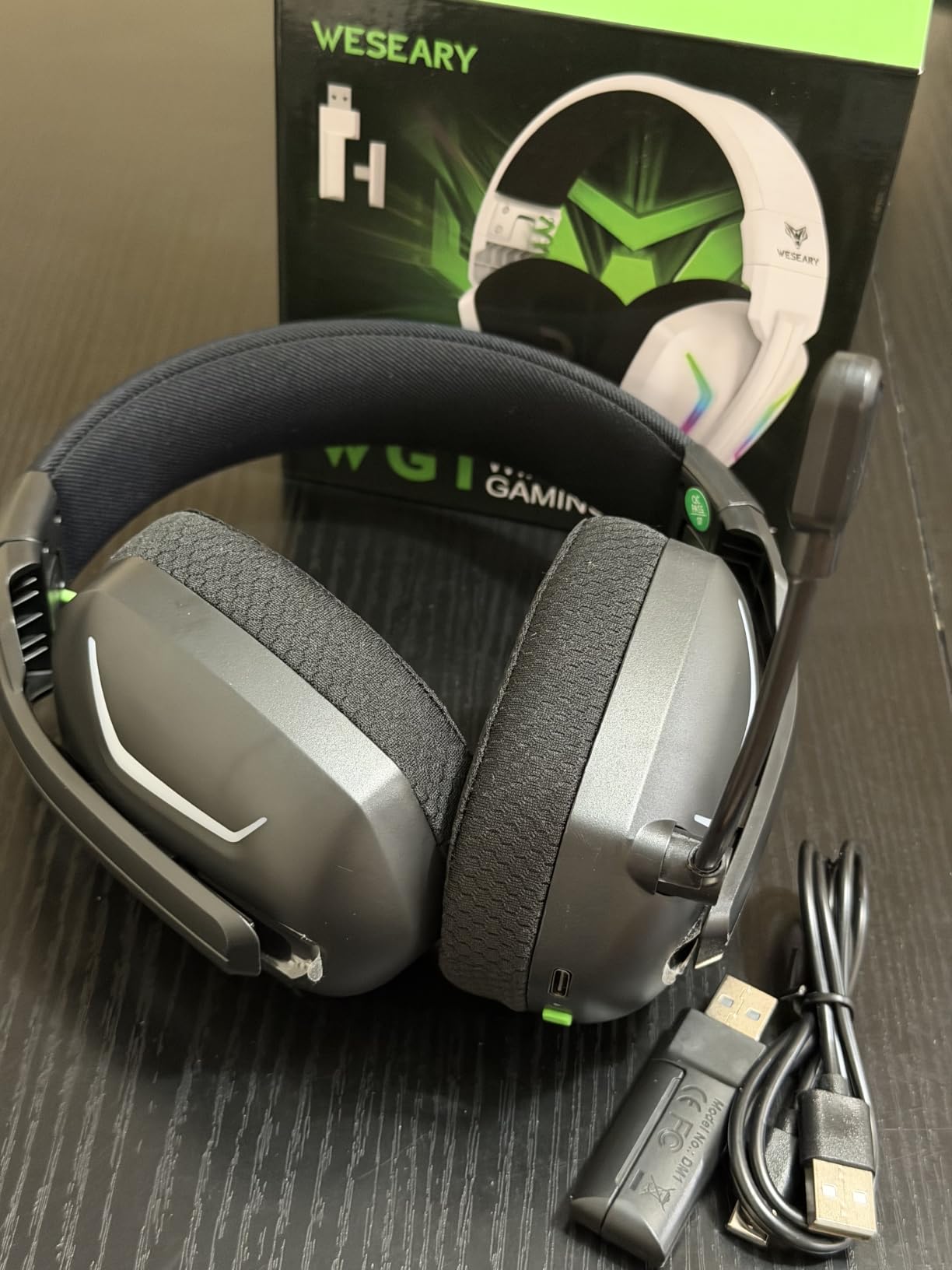 WESEARY Wireless Gaming Headset with Mic for Ps5, Ps4, PC| 3D Spatial Audio customer photo 2