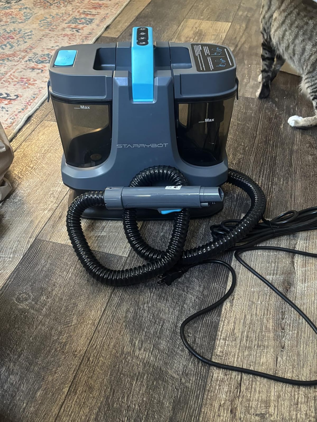Starrybot Portable Carpet Cleaner with Steam, 18Kpa Spot Cleaner(Gray) customer photo 1