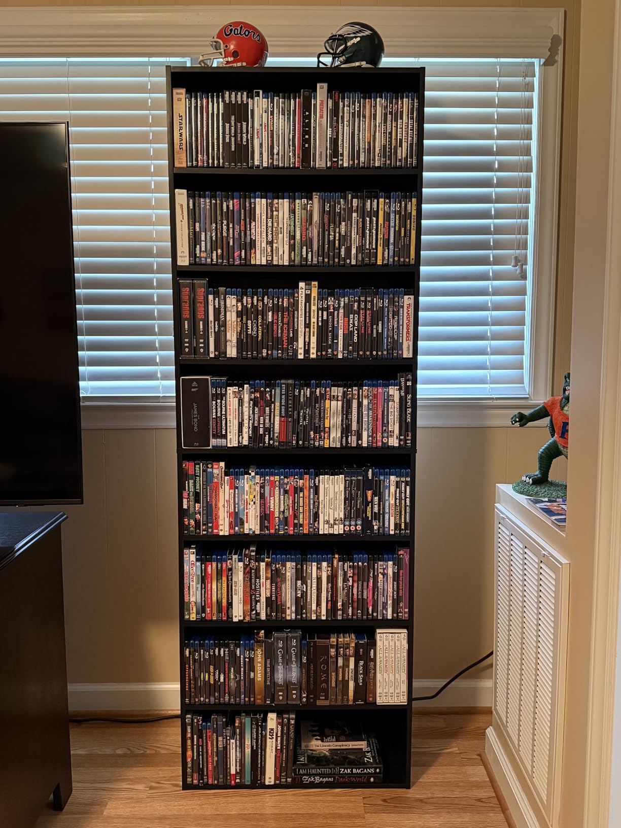 8 Tier DVD Storage Shelf, DVD Shelf holds up to 280+ DVD, Brown customer photo 1