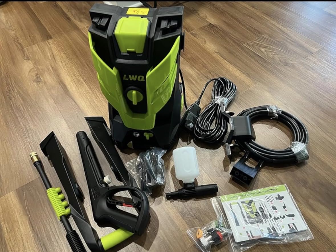 Pressure Washer, Power Washer with 4 Quick Connect Nozzles 1 Foam Cannon, High Pressure Cleaning Machine for Cars/Fences/Driveways/Patios/Farms/Home Cleaning(Bright Green) customer photo 1