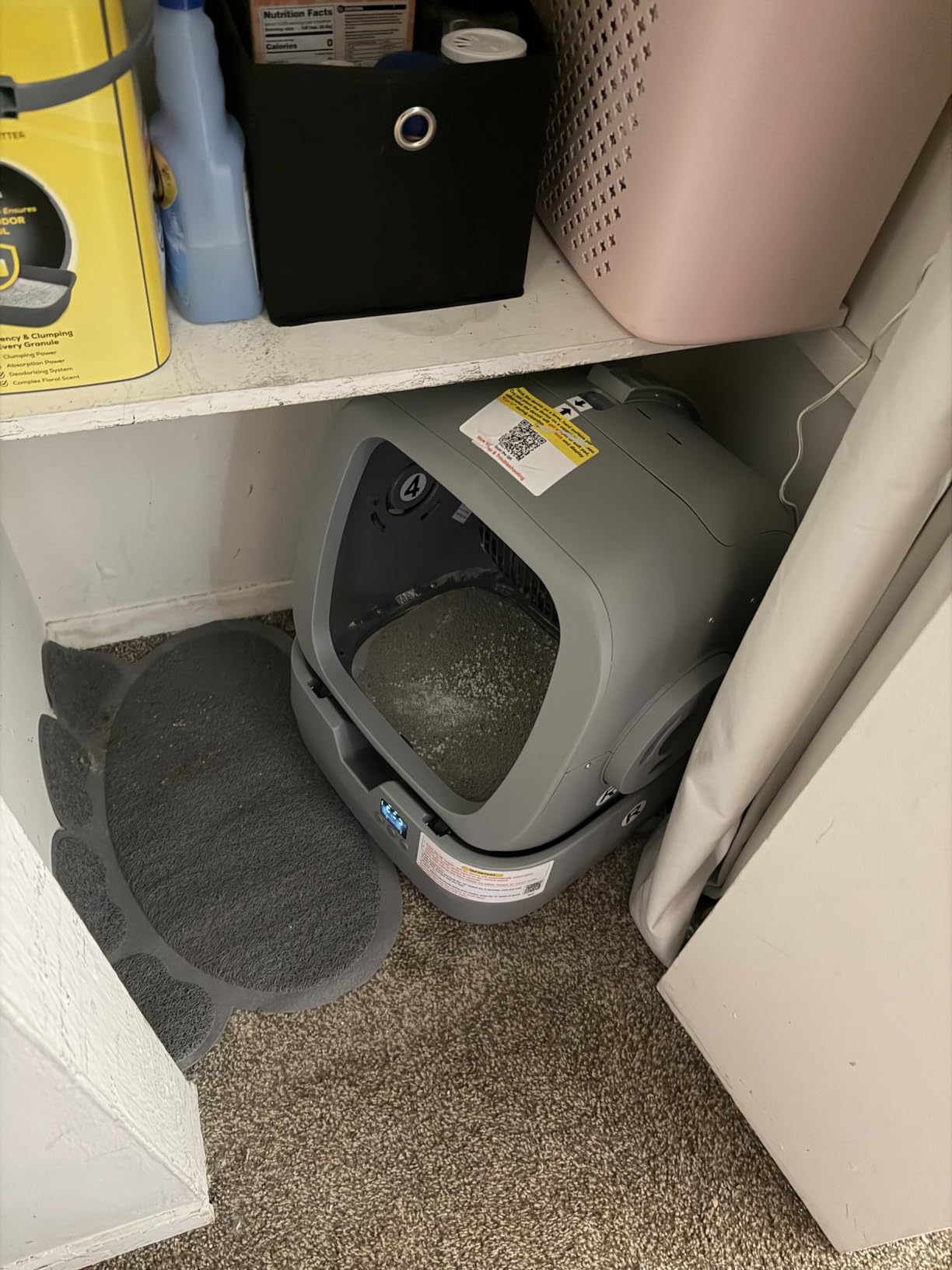 UPFAS Automatic Cat Litter Box Self Cleaning - APP Control - Weight Monitoring - Ultra-Quiet, Medium Cats and Kittens Litter Box, Safe Anti-Pinch【Assembly Required】- Grey customer photo 1