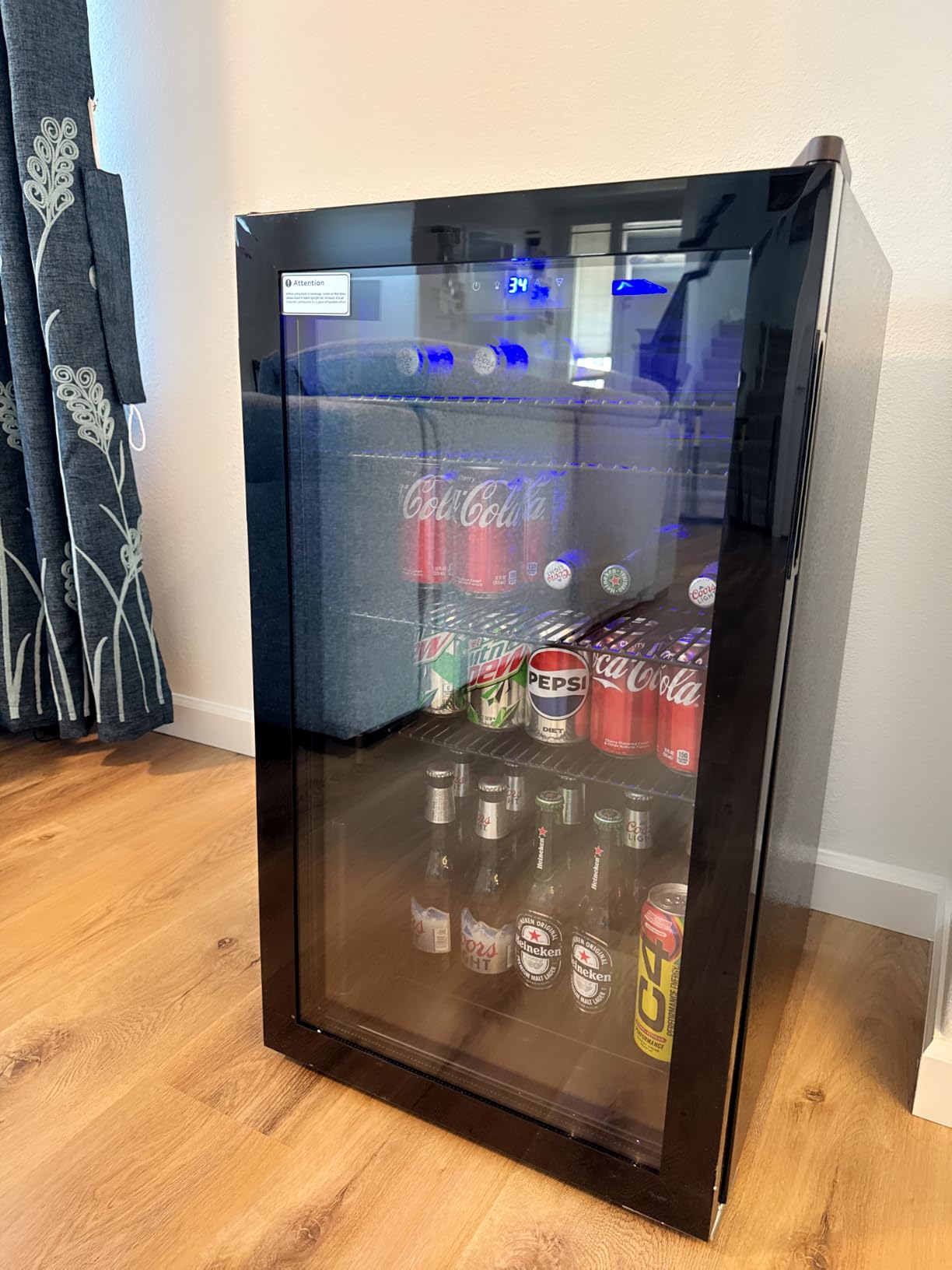 Icyglee 126 Can Mini Fridge, 3.2 Cu.Ft Beverage Refrigerator, NEW Black customer photo 1