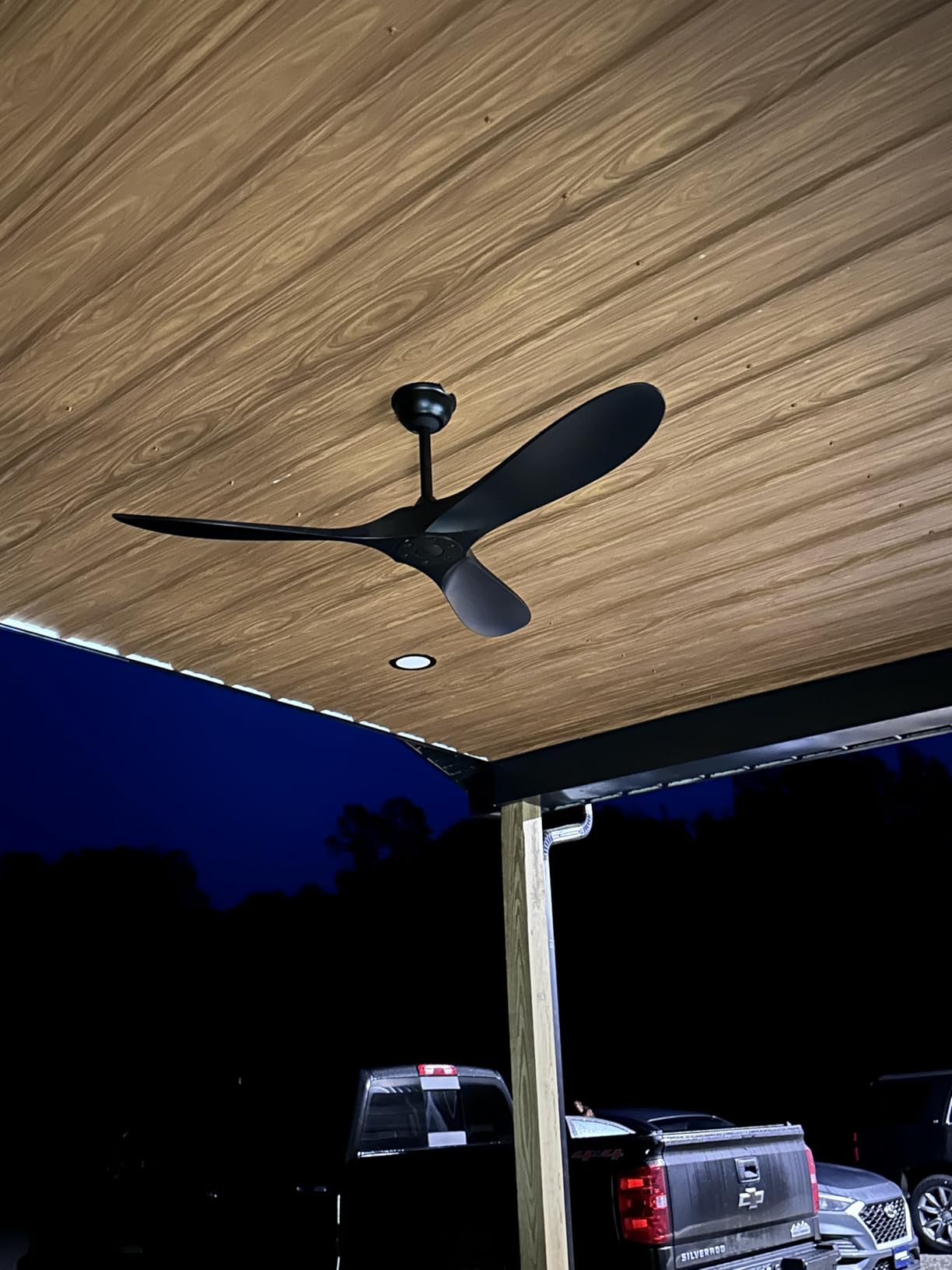 Obabala Black Outdoor Ceiling Fan, 52 in Ceiling Fans No Light with Remote Control, 3 Blades, 6 Speed Reversible DC Motor Modern for Patios, Living Room, Bedroom, Porch customer photo 1