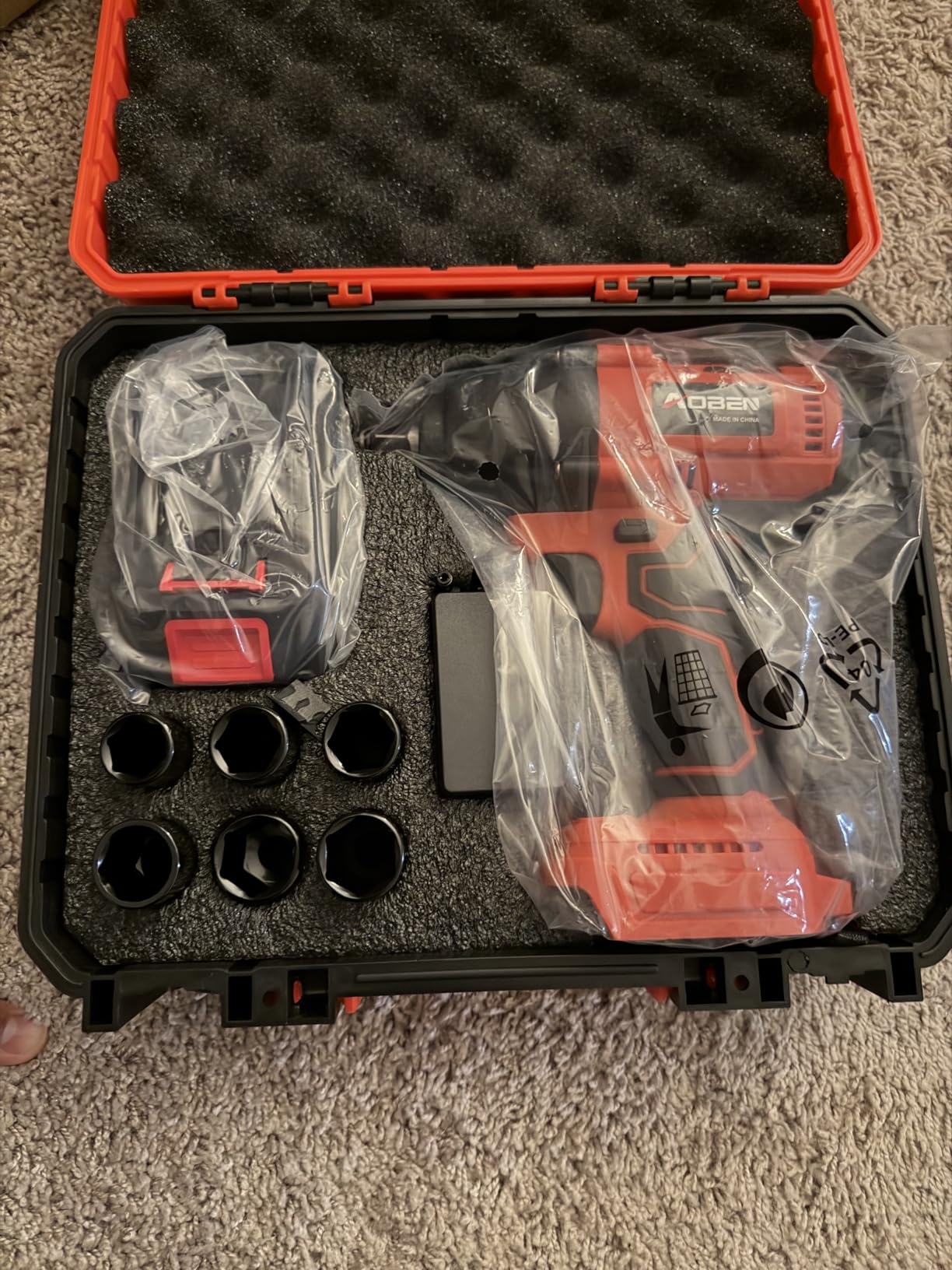 AOBEN 1500N.m Cordless Impact Wrench, 1/2
