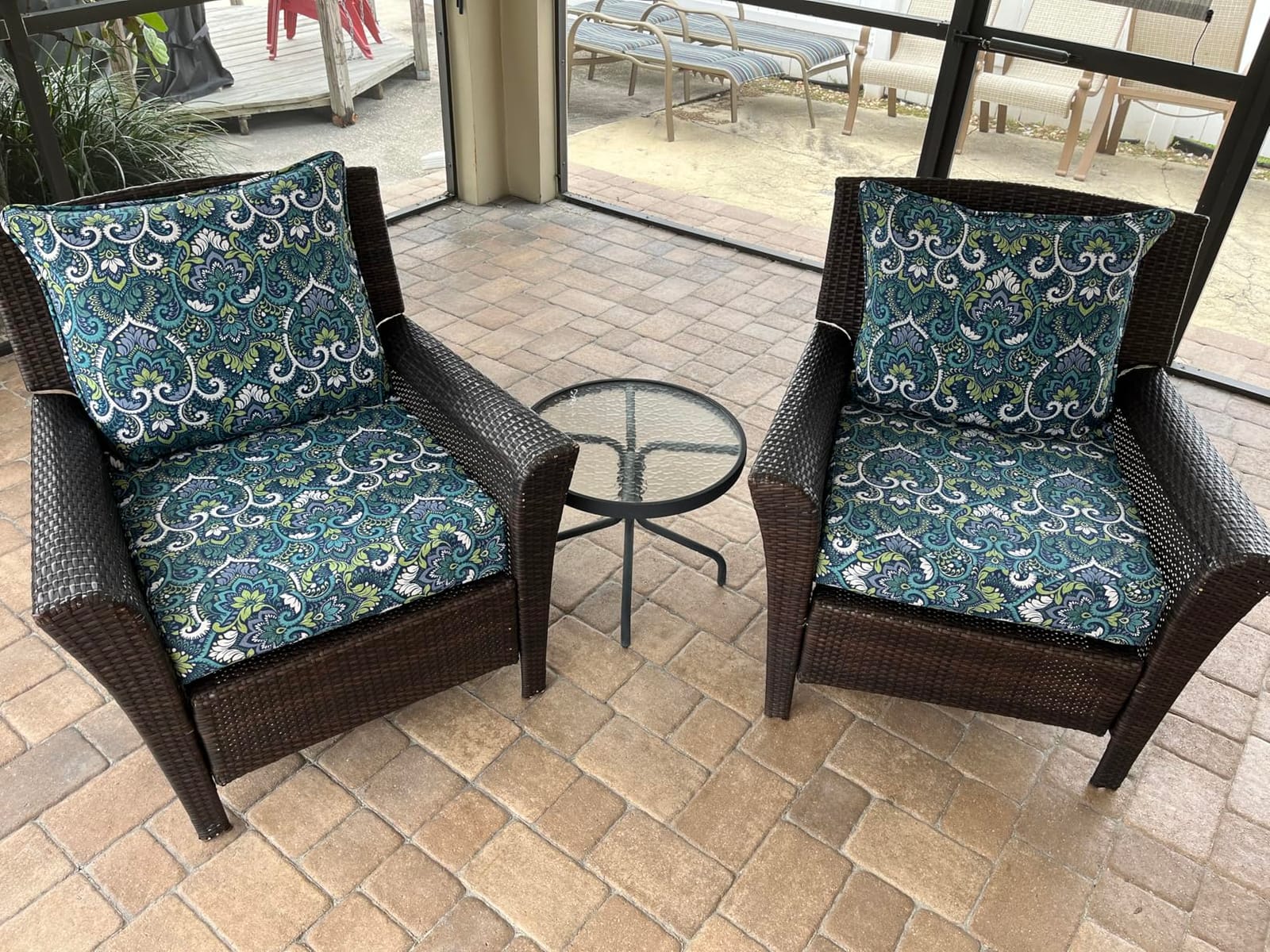 Arden Outdoor Deep Seat Cushion Set, 4-Pack, 24x24, Clark Blue customer photo 2