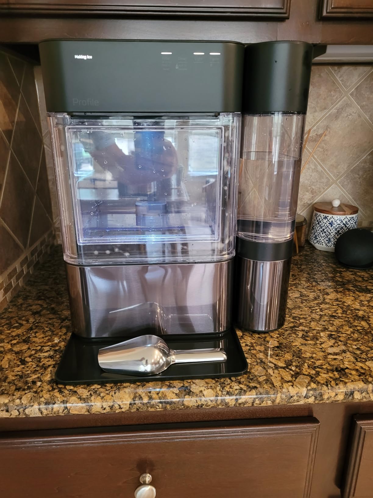 GE Profile Opal Ultra, Countertop Nugget Ice Maker, 1 Gal XL Side Tank, *Amazon Exclusive*, 38 lbs/Day, Pebble Pellet Crushed Ice Machine, WiFi Stainless Steel customer photo 2