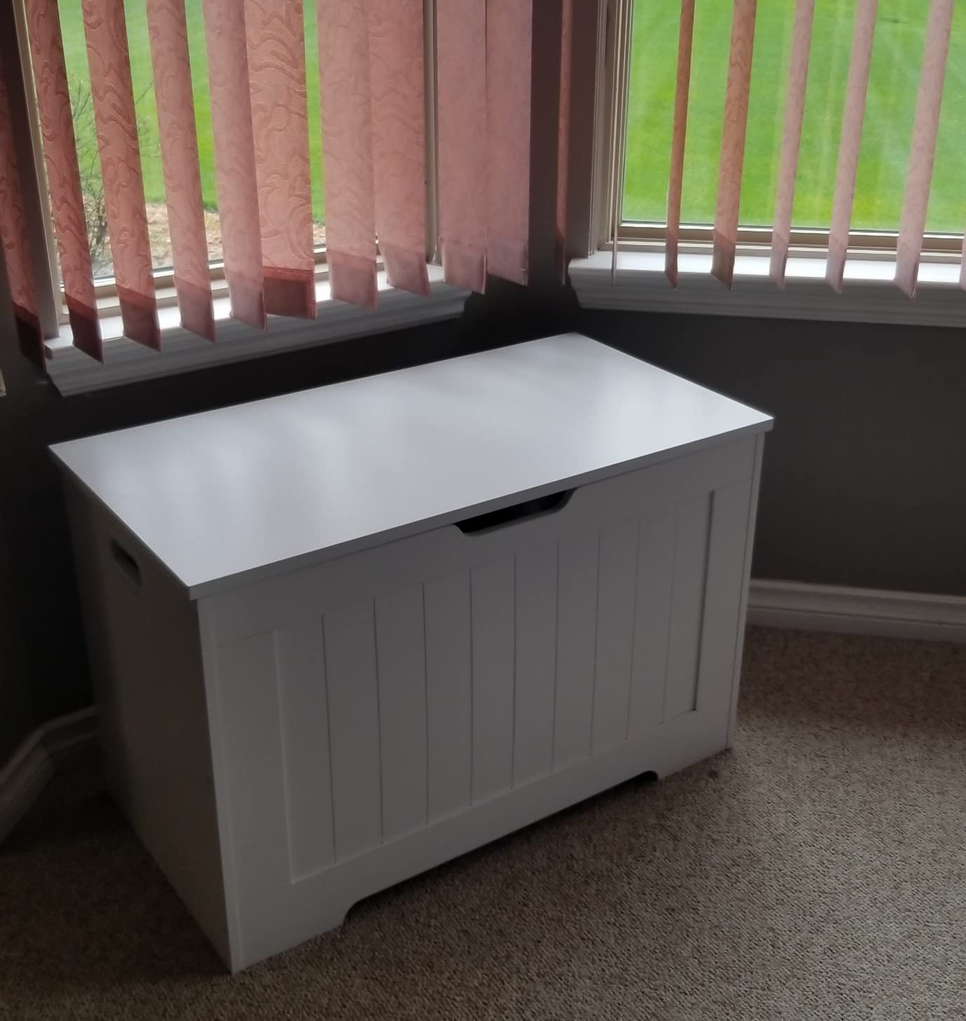 VASAGLE Boho Storage Bench with Rattan Look, Rounded Corners customer photo 1