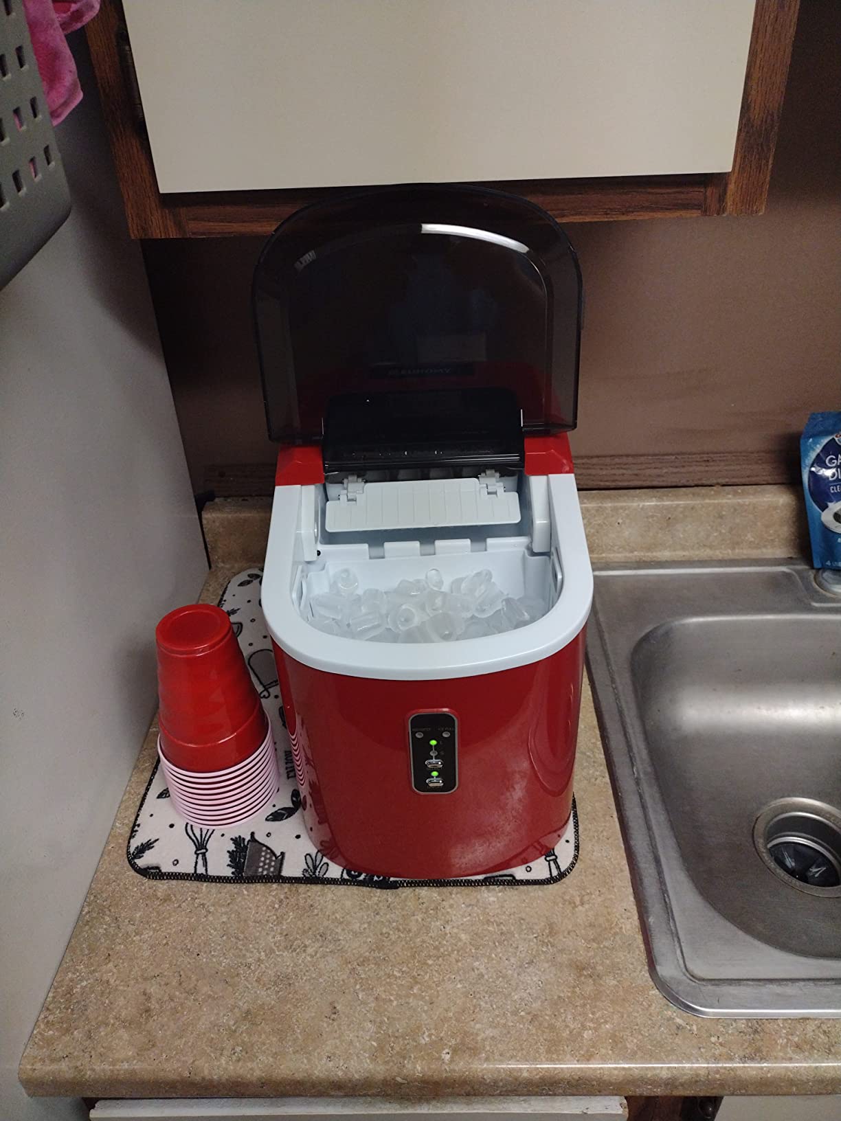 EUHOMY Under Counter Nugget Ice Maker Machine, 70Lbs/Day, Bulit-in Freestanding Ice Maker with Double Ice Baskets, Self-Cleaning & 24H Timer Ice Machine, for Home Use(Silver) customer photo 2