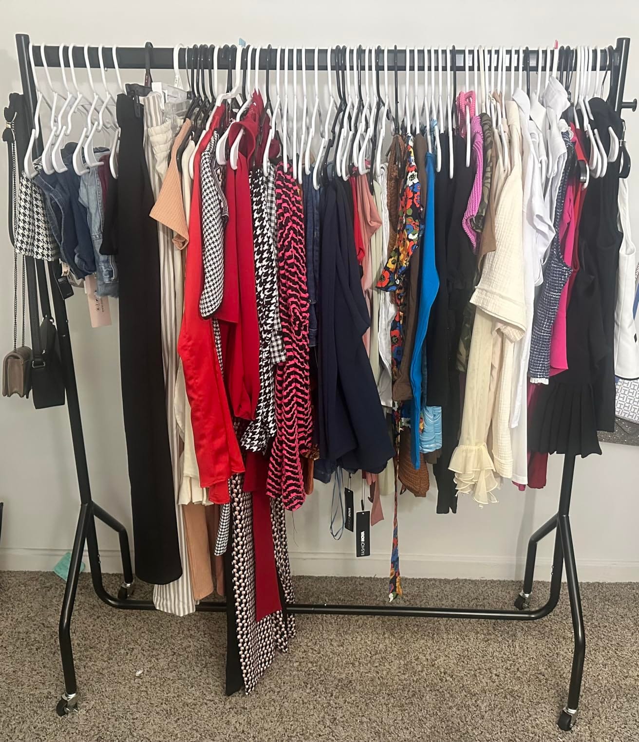 HYSEYY Clothes Rack, Rolling Heavy Duty Clothing Rack Load 380 LBS customer photo 2