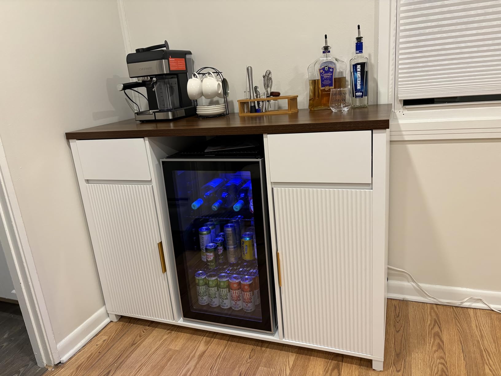 Antarctic Star 12 Bottle Wine Cooler Beverage Refrigerator Mini Fridge Clear Glass Door Quiet Counter Top Cellar for Beer Soda Bar 1.3 cu.ft customer photo 2
