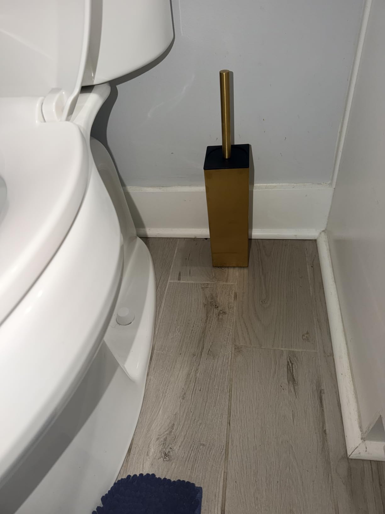 Gold Toilet Brush and Holder Set, Freestanding (Square Shape) customer photo 2